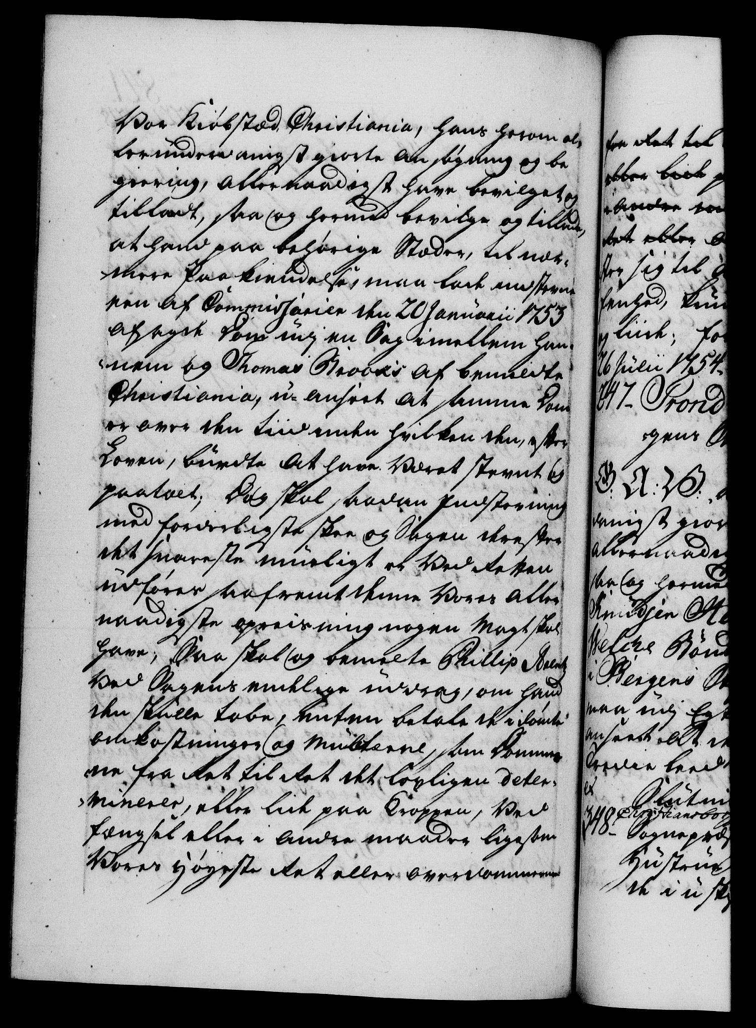 Danske Kanselli 1572-1799, AV/RA-EA-3023/F/Fc/Fca/Fcaa/L0038: Norske registre, 1753-1754, p. 841b