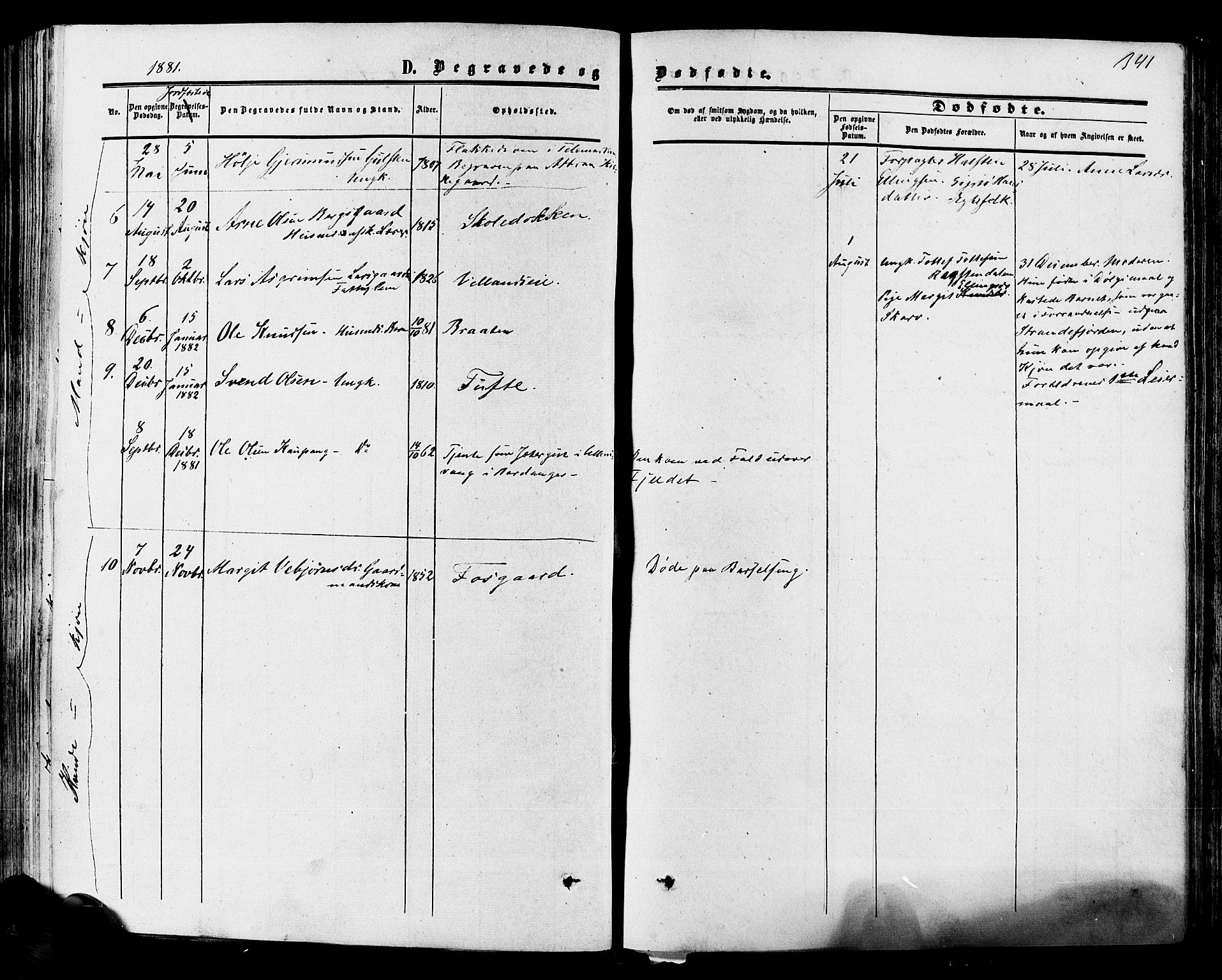 Hol kirkebøker, AV/SAKO-A-227/F/Fa/L0002: Parish register (official) no. I 2, 1870-1886, p. 341