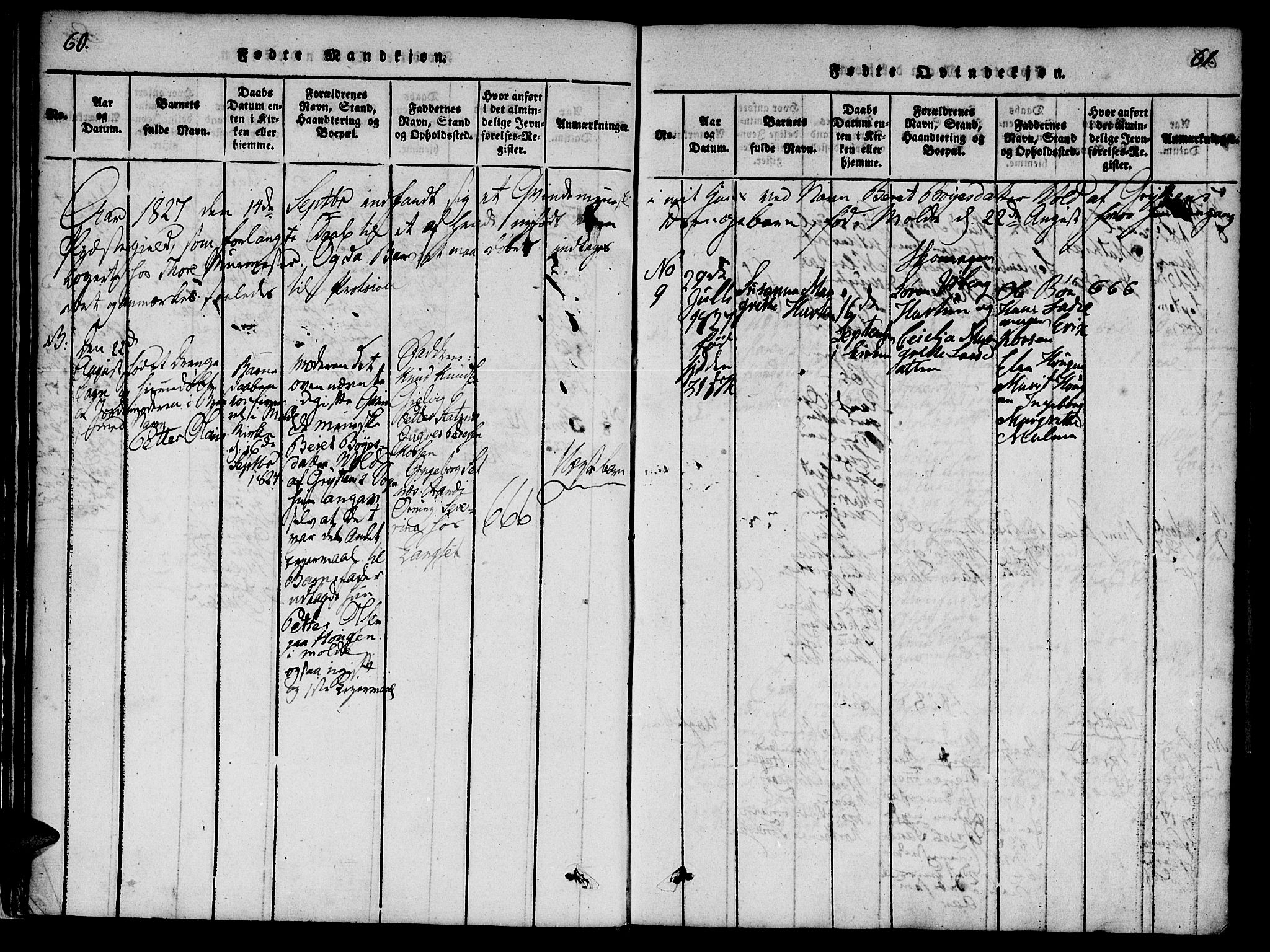 Ministerialprotokoller, klokkerbøker og fødselsregistre - Møre og Romsdal, AV/SAT-A-1454/558/L0688: Parish register (official) no. 558A02, 1818-1843, p. 60-61