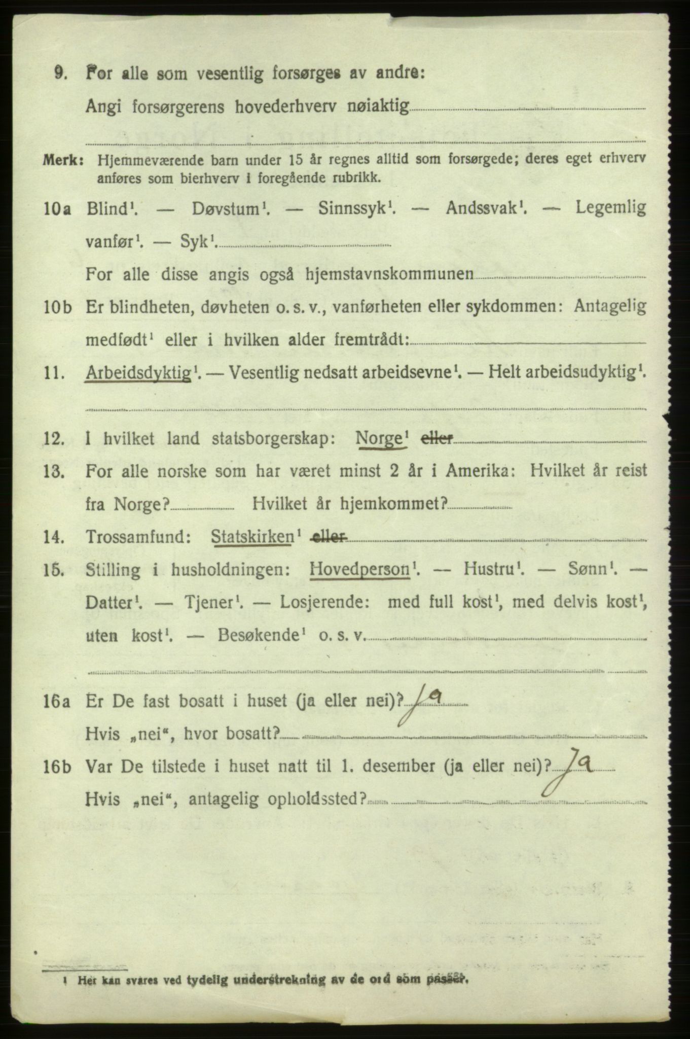SAB, 1920 census for Ølen, 1920, p. 2768