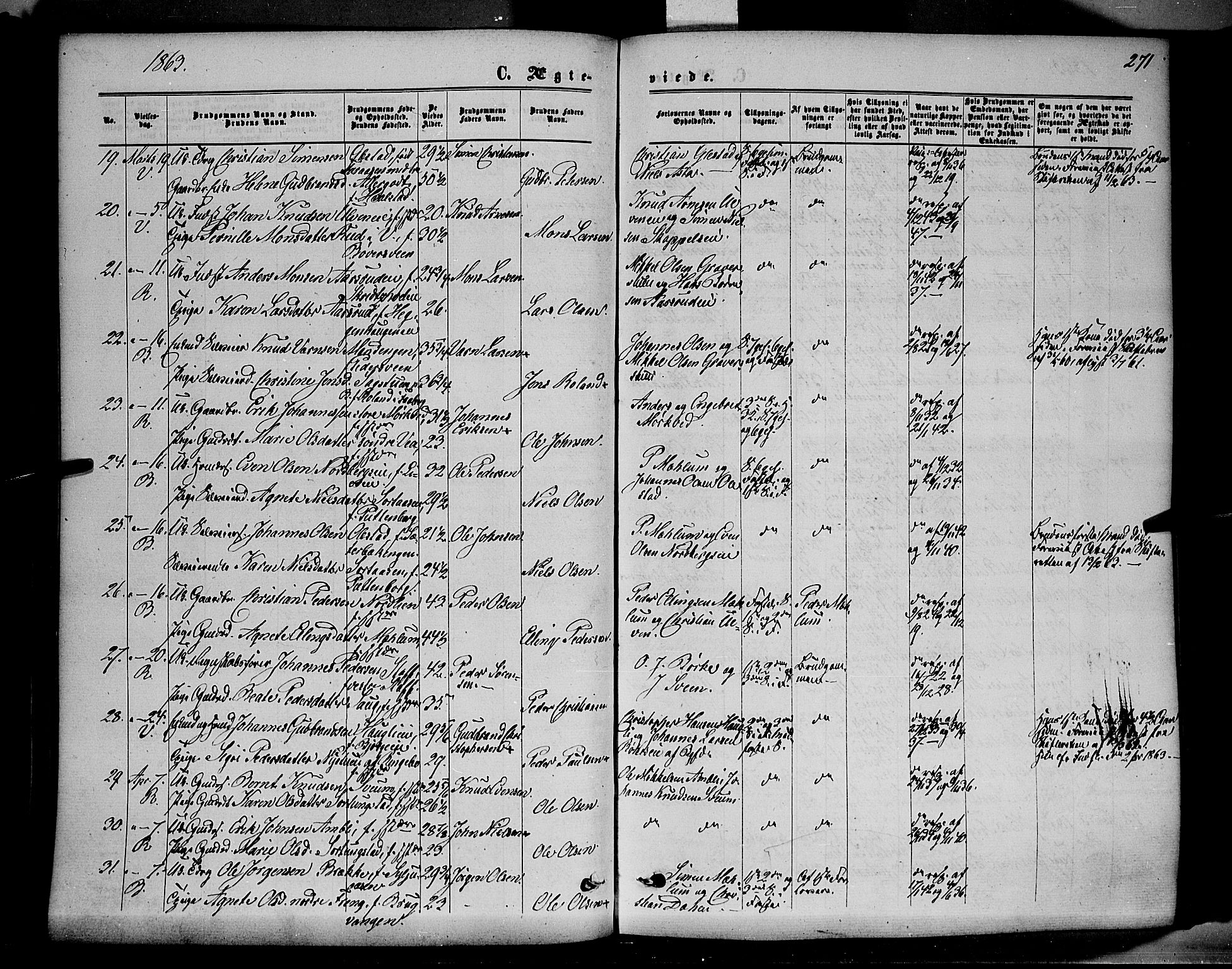 Ringsaker prestekontor, AV/SAH-PREST-014/K/Ka/L0010: Parish register (official) no. 10, 1861-1869, p. 271