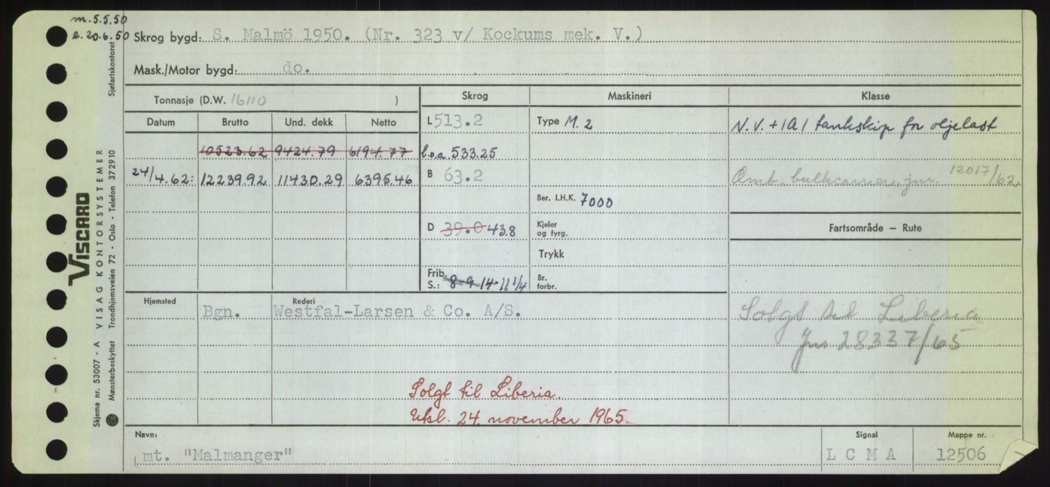 Sjøfartsdirektoratet med forløpere, Skipsmålingen, RA/S-1627/H/Hd/L0024: Fartøy, M-Mim, p. 147