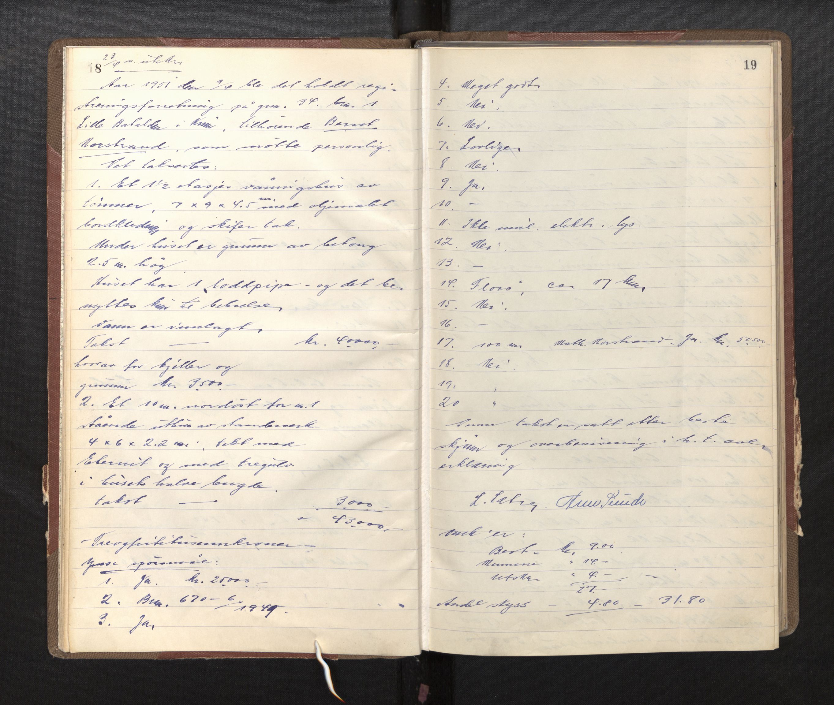 Lensmannen i Kinn, AV/SAB-A-28801/0012/L0004c: Branntakstprotokoll, 1950-1953, p. 18-19