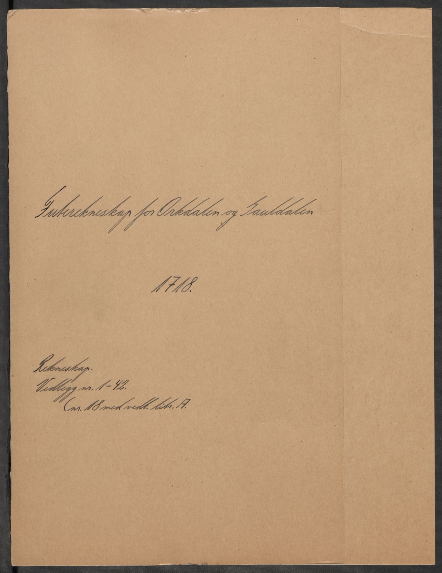 Rentekammeret inntil 1814, Reviderte regnskaper, Fogderegnskap, AV/RA-EA-4092/R60/L3971: Fogderegnskap Orkdal og Gauldal, 1718, p. 2