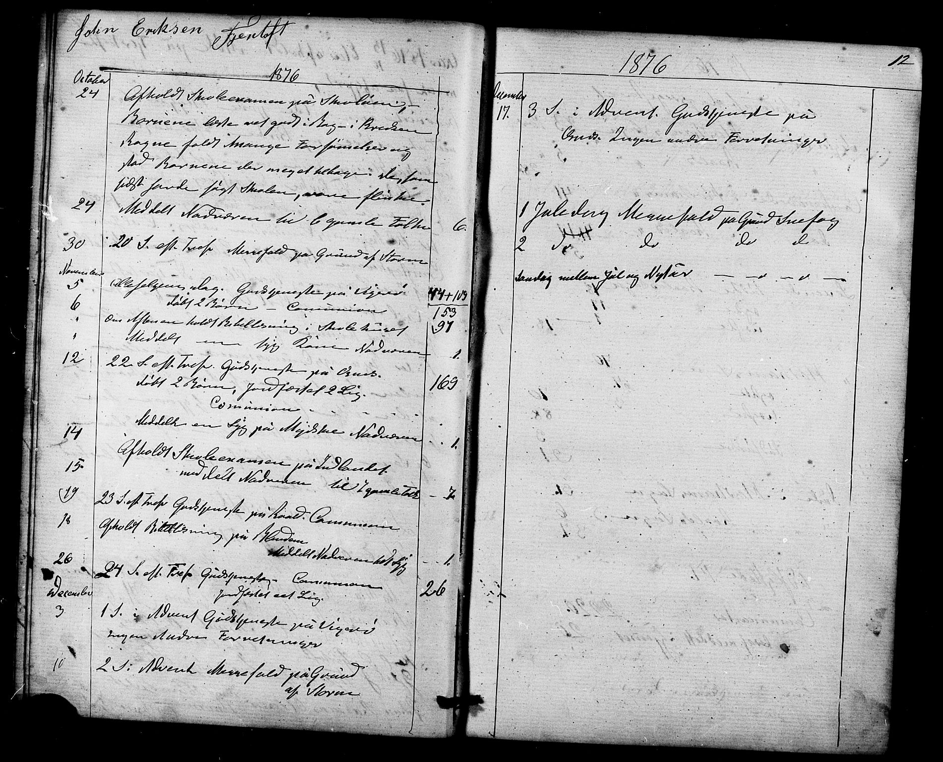 Ministerialprotokoller, klokkerbøker og fødselsregistre - Møre og Romsdal, AV/SAT-A-1454/536/L0499: Parish register (official) no. 536A08, 1875-1890, p. 12