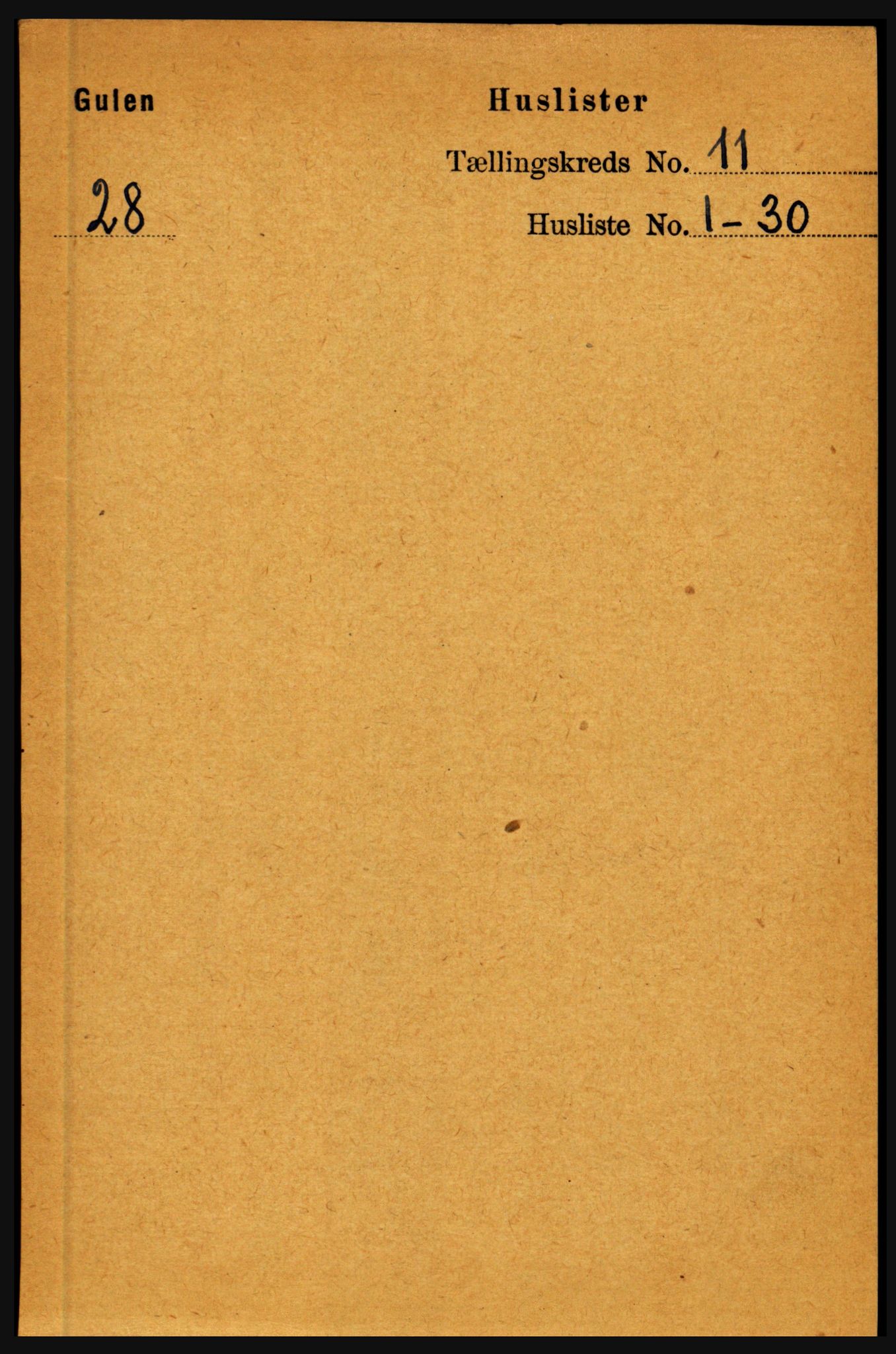 RA, 1891 census for 1411 Gulen, 1891, p. 3621