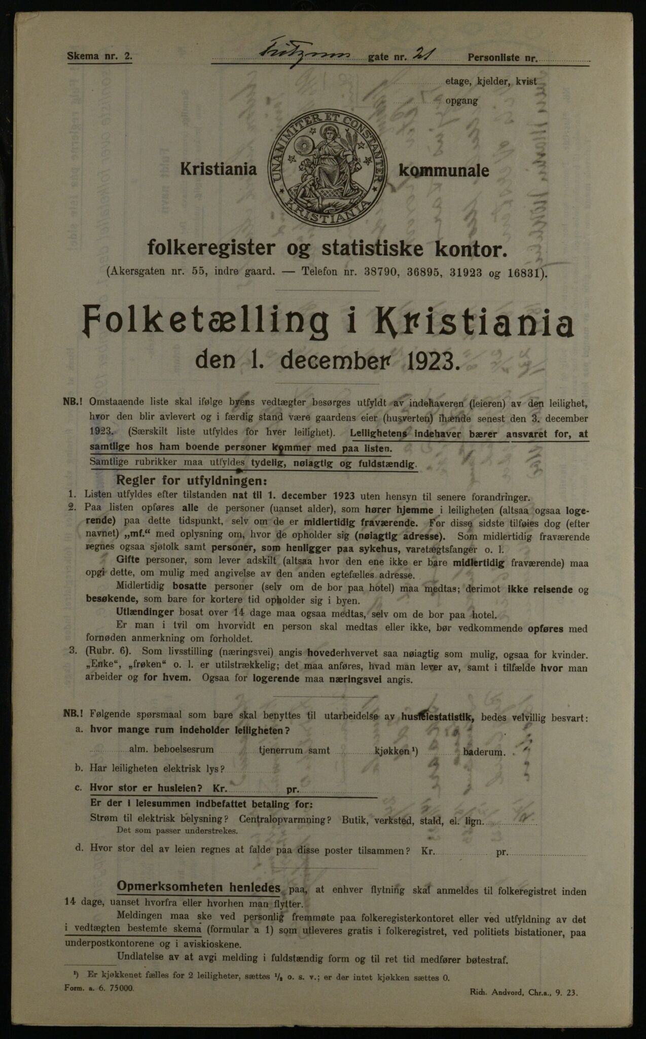 OBA, Municipal Census 1923 for Kristiania, 1923, p. 30549