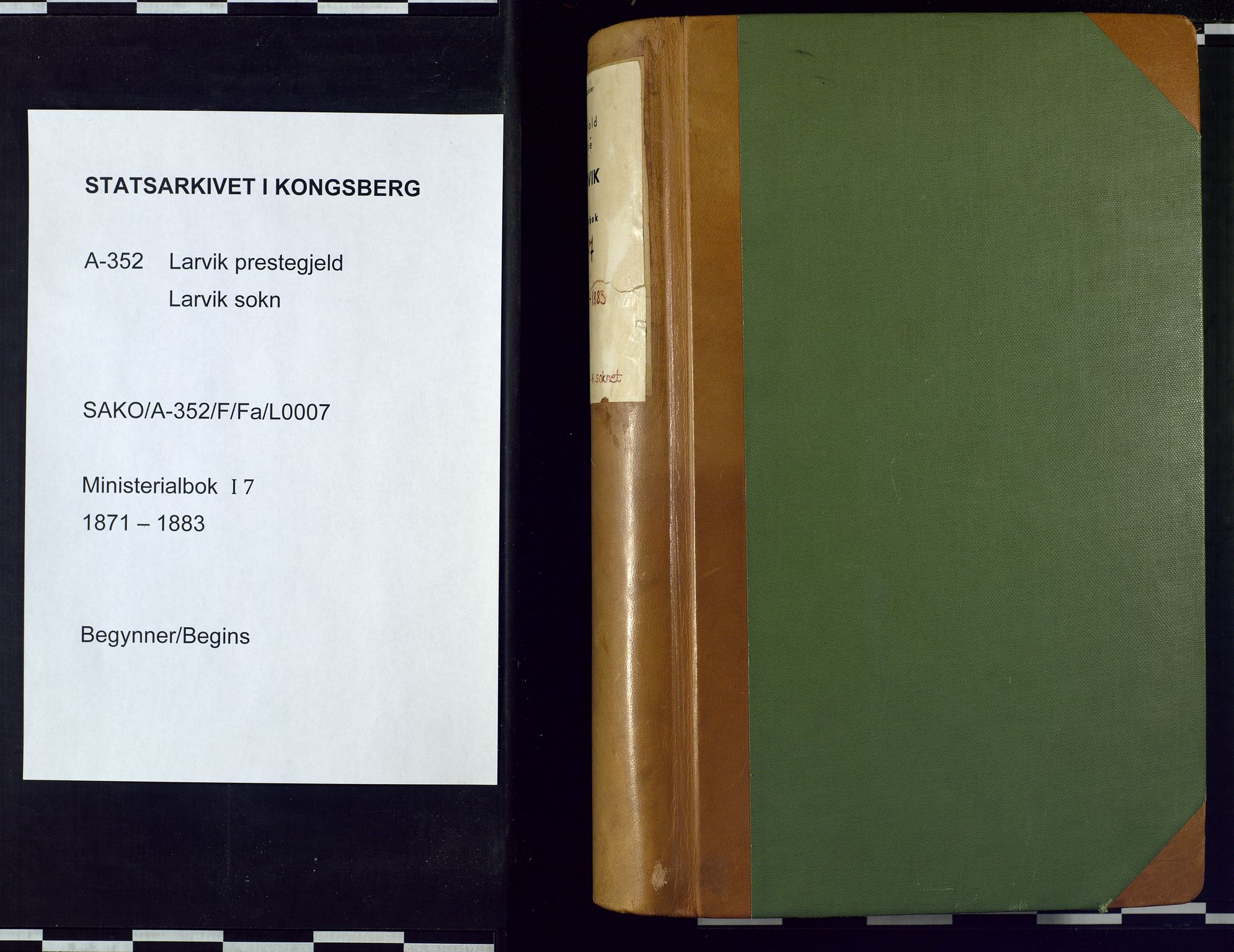 Larvik kirkebøker, SAKO/A-352/F/Fa/L0007: Parish register (official) no. I 7, 1871-1883