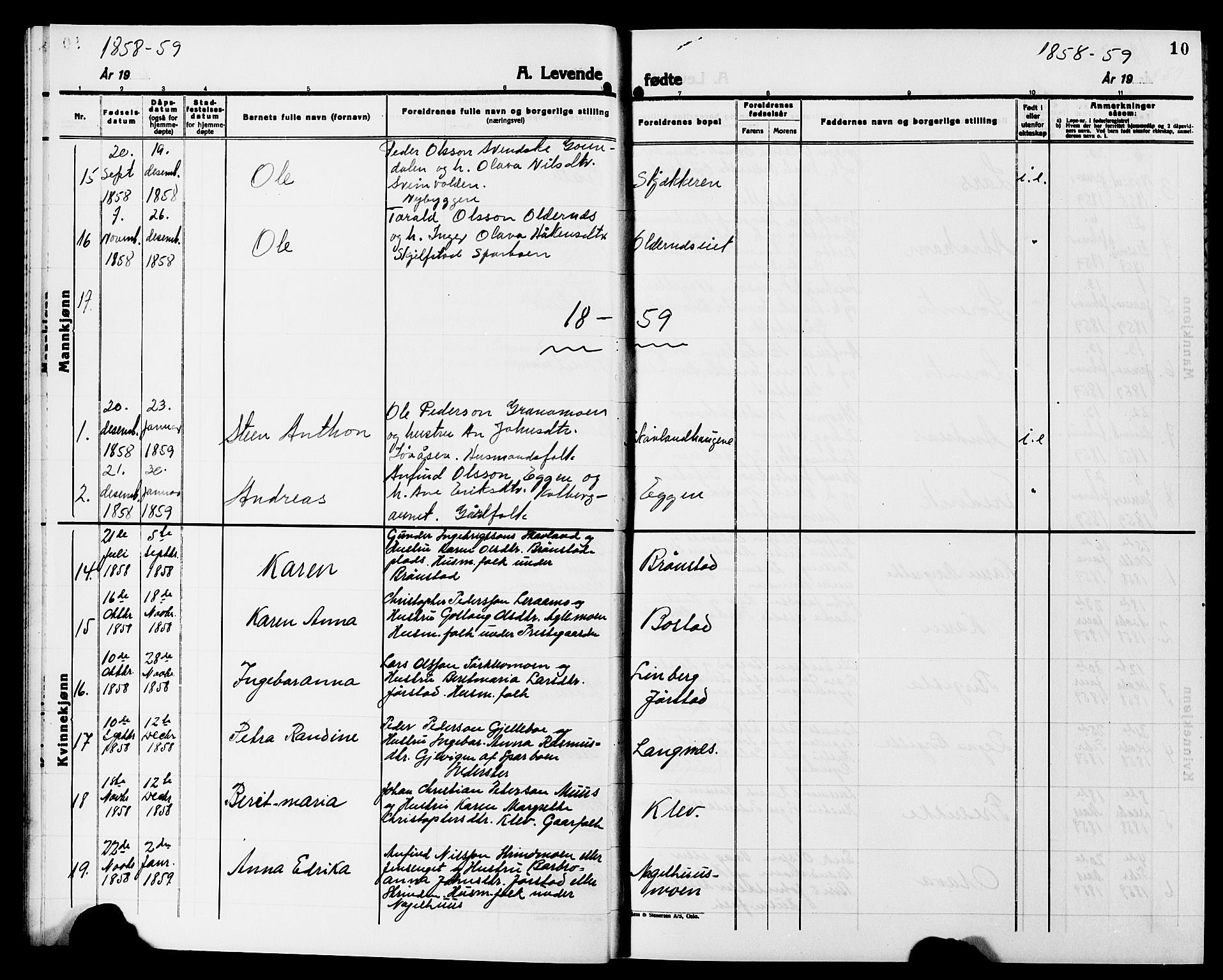 Ministerialprotokoller, klokkerbøker og fødselsregistre - Nord-Trøndelag, SAT/A-1458/749/L0485: Parish register (official) no. 749D01, 1857-1872, p. 10