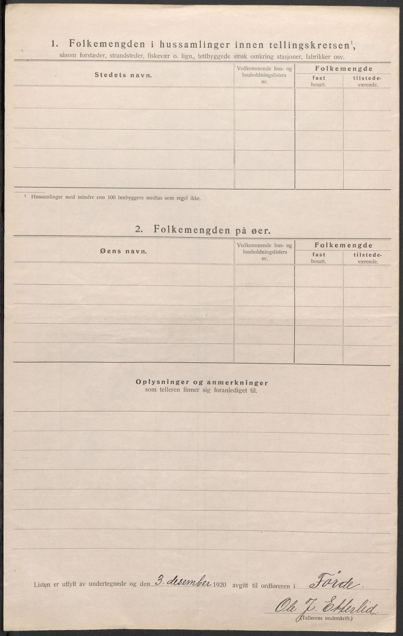 SAB, 1920 census for Førde, 1920, p. 49