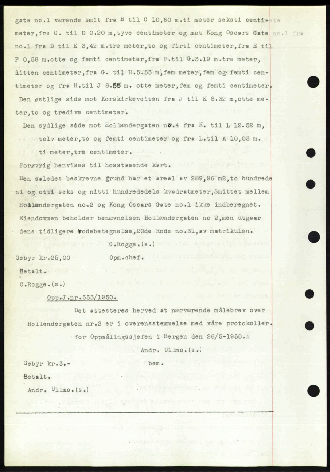 Byfogd og Byskriver i Bergen, AV/SAB-A-3401/03/03Bc/L0032: Mortgage book no. A26, 1950-1950, Diary no: : 4687/1950