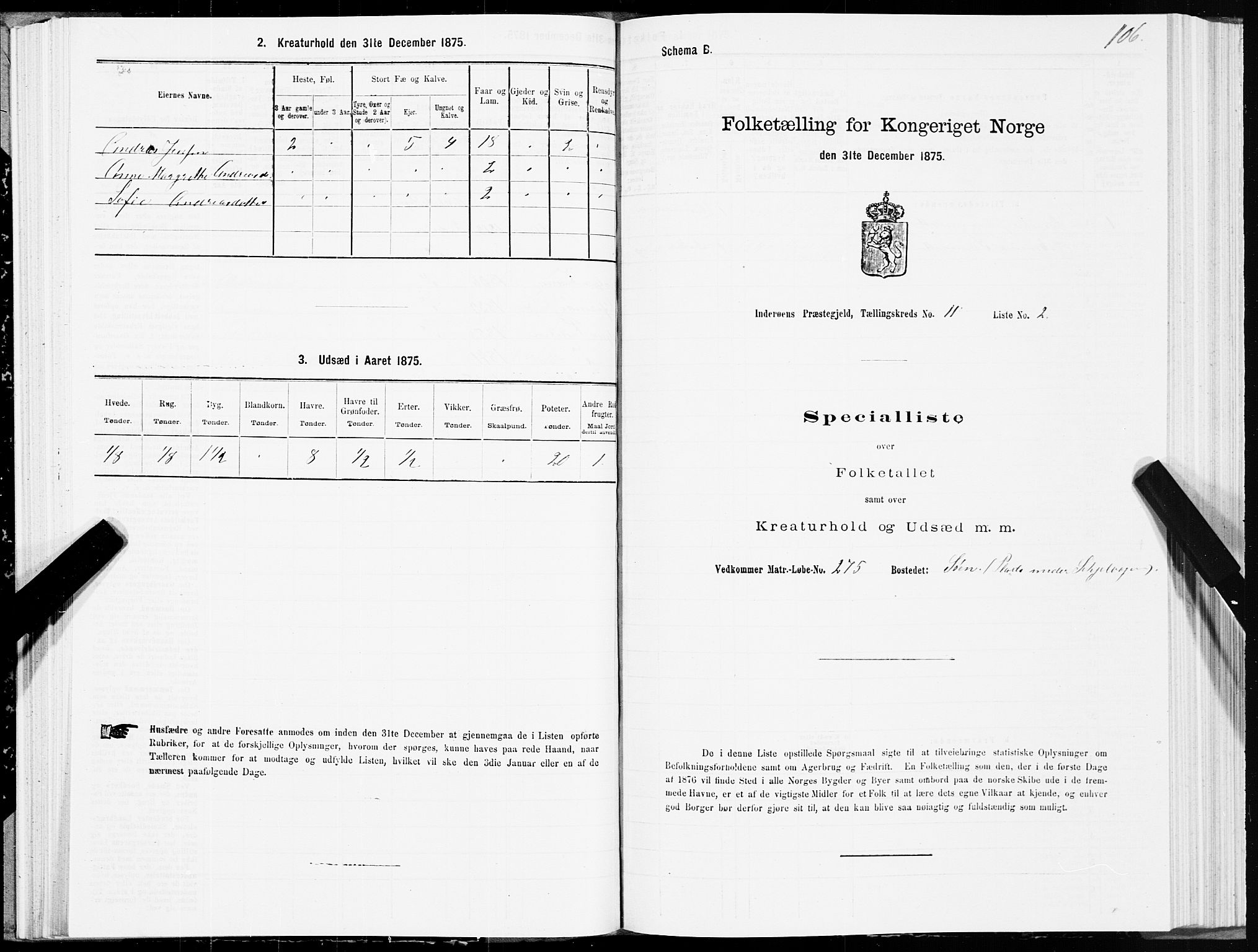 SAT, 1875 census for 1729P Inderøy, 1875, p. 6106