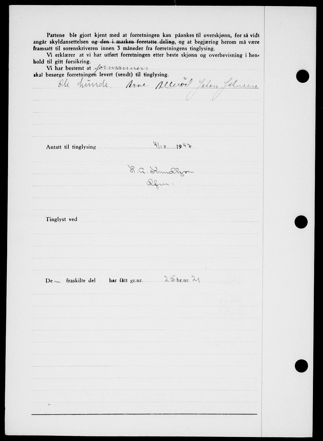 Onsøy sorenskriveri, SAO/A-10474/G/Ga/Gab/L0021: Mortgage book no. II A-21, 1947-1947, Diary no: : 2684/1947