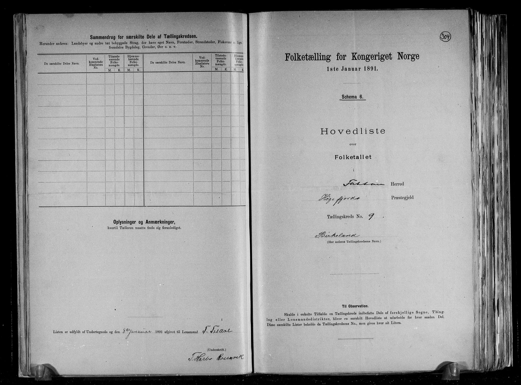 RA, 1891 census for 1129 Forsand, 1891, p. 20