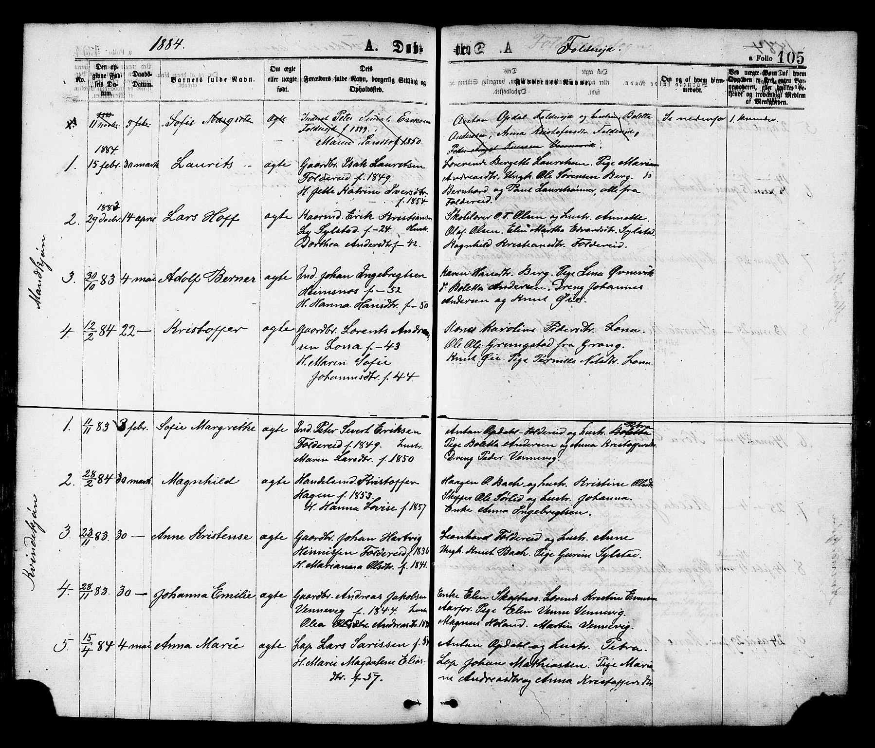 Ministerialprotokoller, klokkerbøker og fødselsregistre - Nord-Trøndelag, AV/SAT-A-1458/780/L0642: Parish register (official) no. 780A07 /2, 1878-1885, p. 105