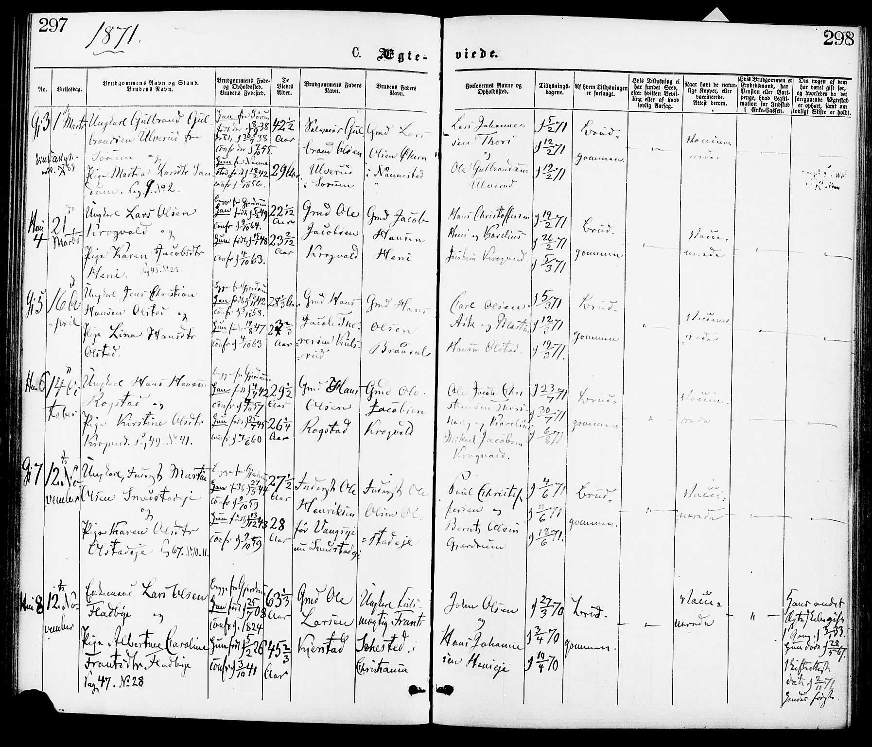 Gjerdrum prestekontor Kirkebøker, AV/SAO-A-10412b/F/Fa/L0008: Parish register (official) no. I 8, 1867-1880, p. 297-298