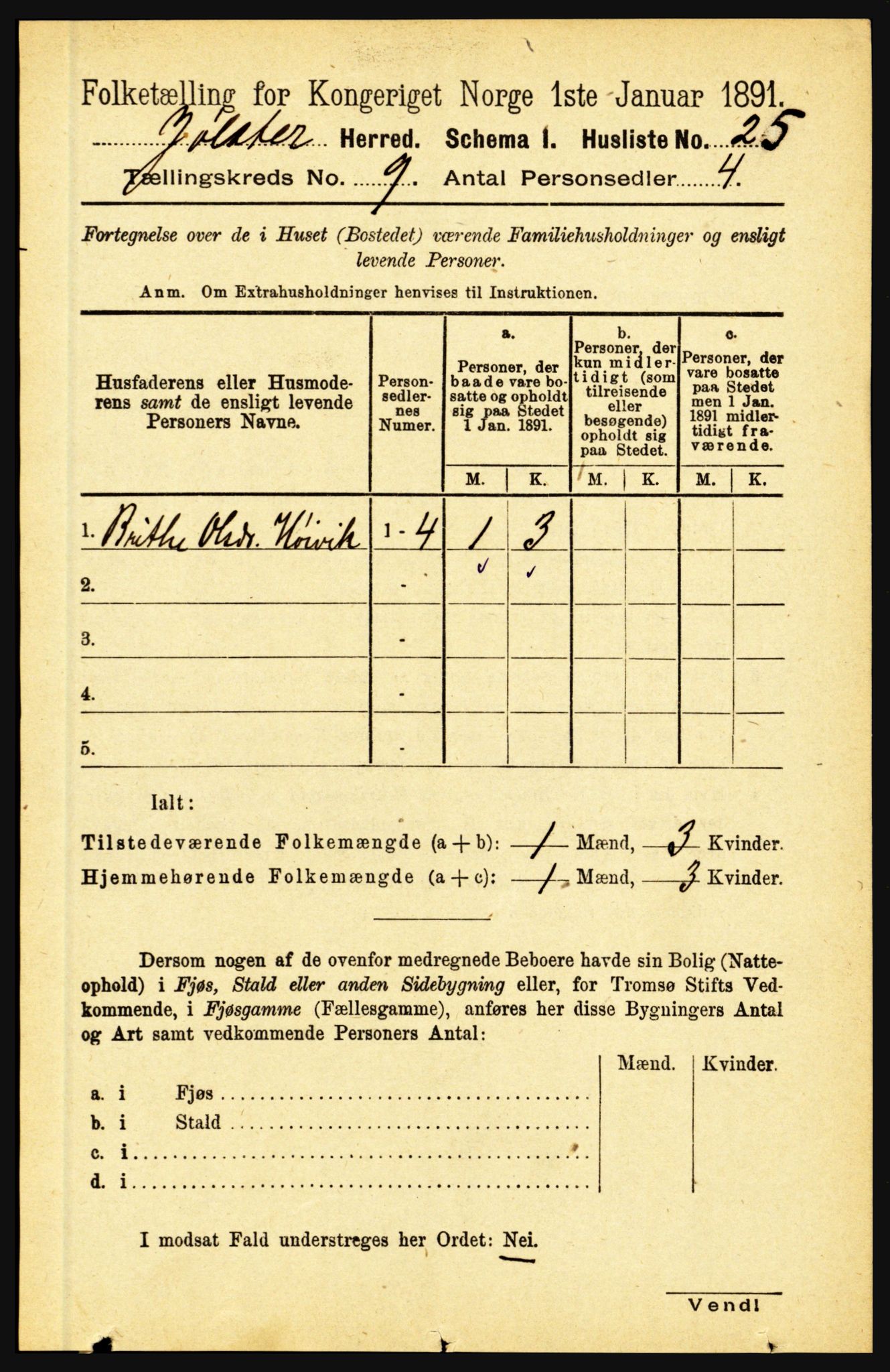 RA, 1891 census for 1431 Jølster, 1891, p. 3117