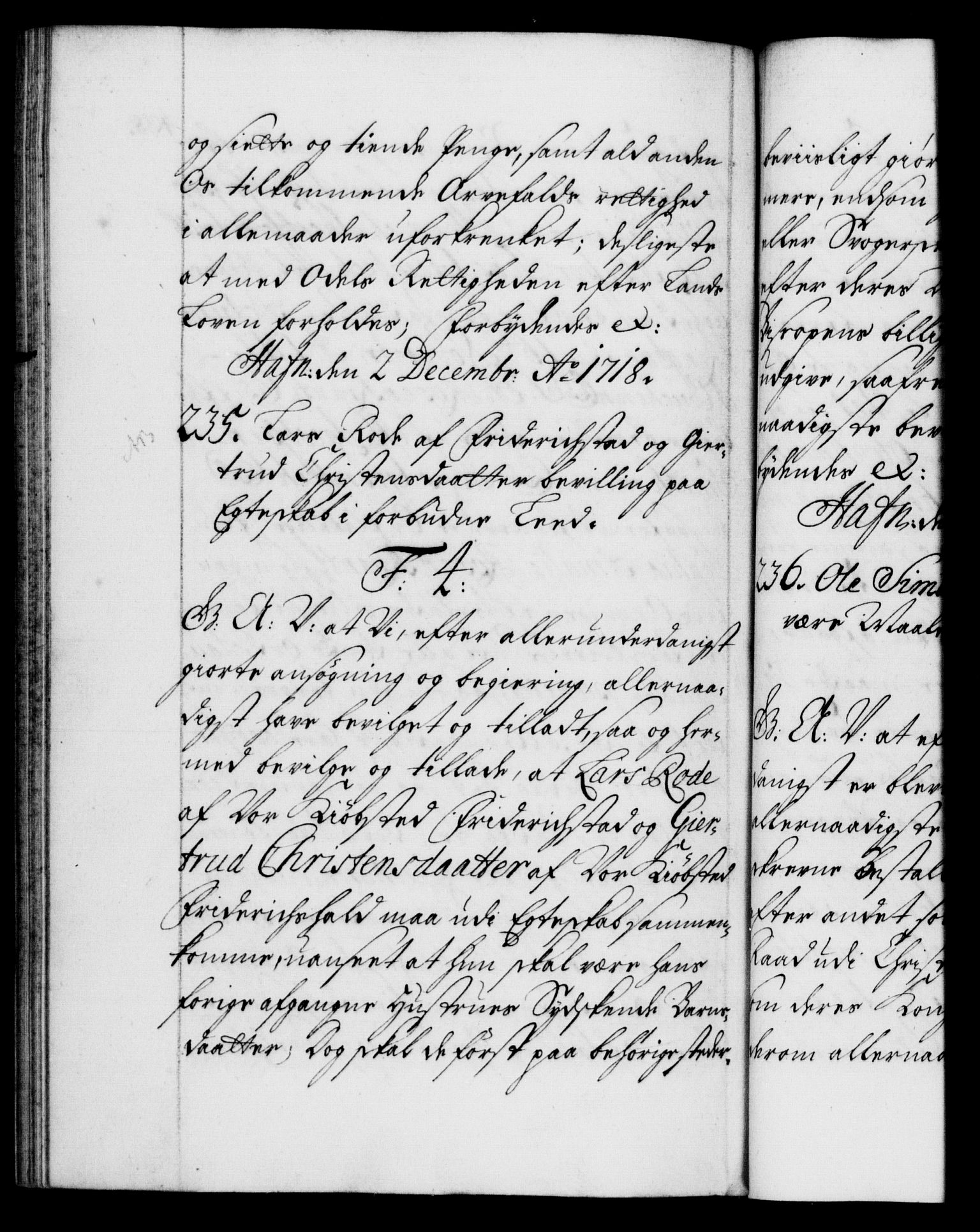 Danske Kanselli 1572-1799, AV/RA-EA-3023/F/Fc/Fca/Fcaa/L0022: Norske registre, 1716-1719, p. 438b