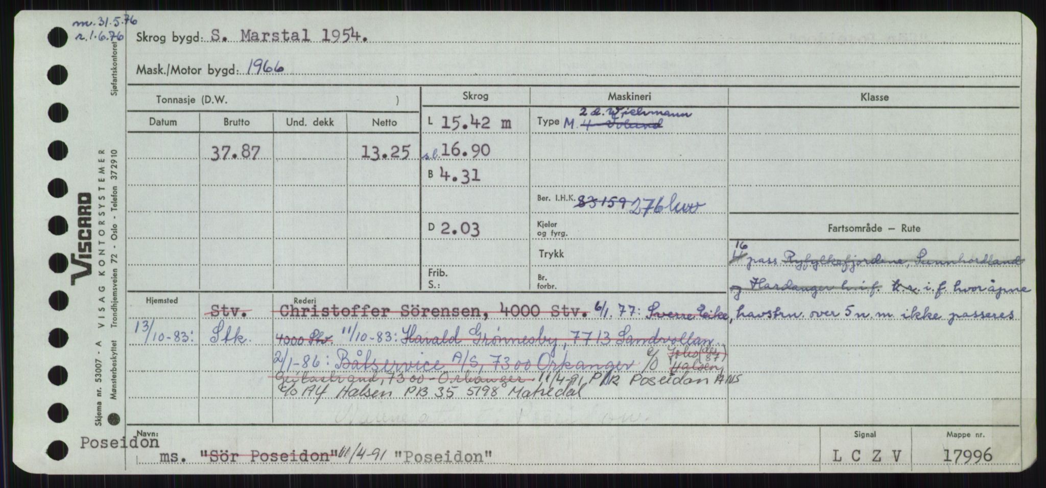 Sjøfartsdirektoratet med forløpere, Skipsmålingen, AV/RA-S-1627/H/Ha/L0004/0002: Fartøy, Mas-R / Fartøy, Odin-R, p. 407