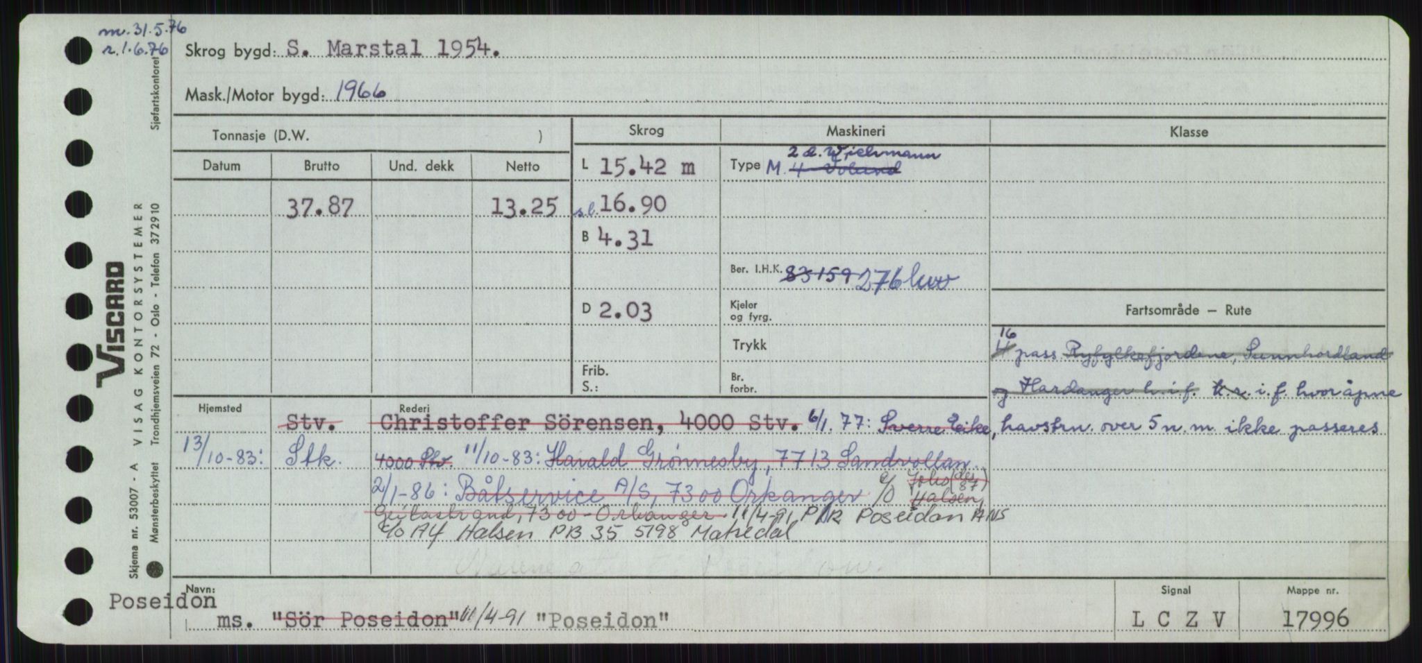 Sjøfartsdirektoratet med forløpere, Skipsmålingen, RA/S-1627/H/Ha/L0004/0002: Fartøy, Mas-R / Fartøy, Odin-R, p. 407