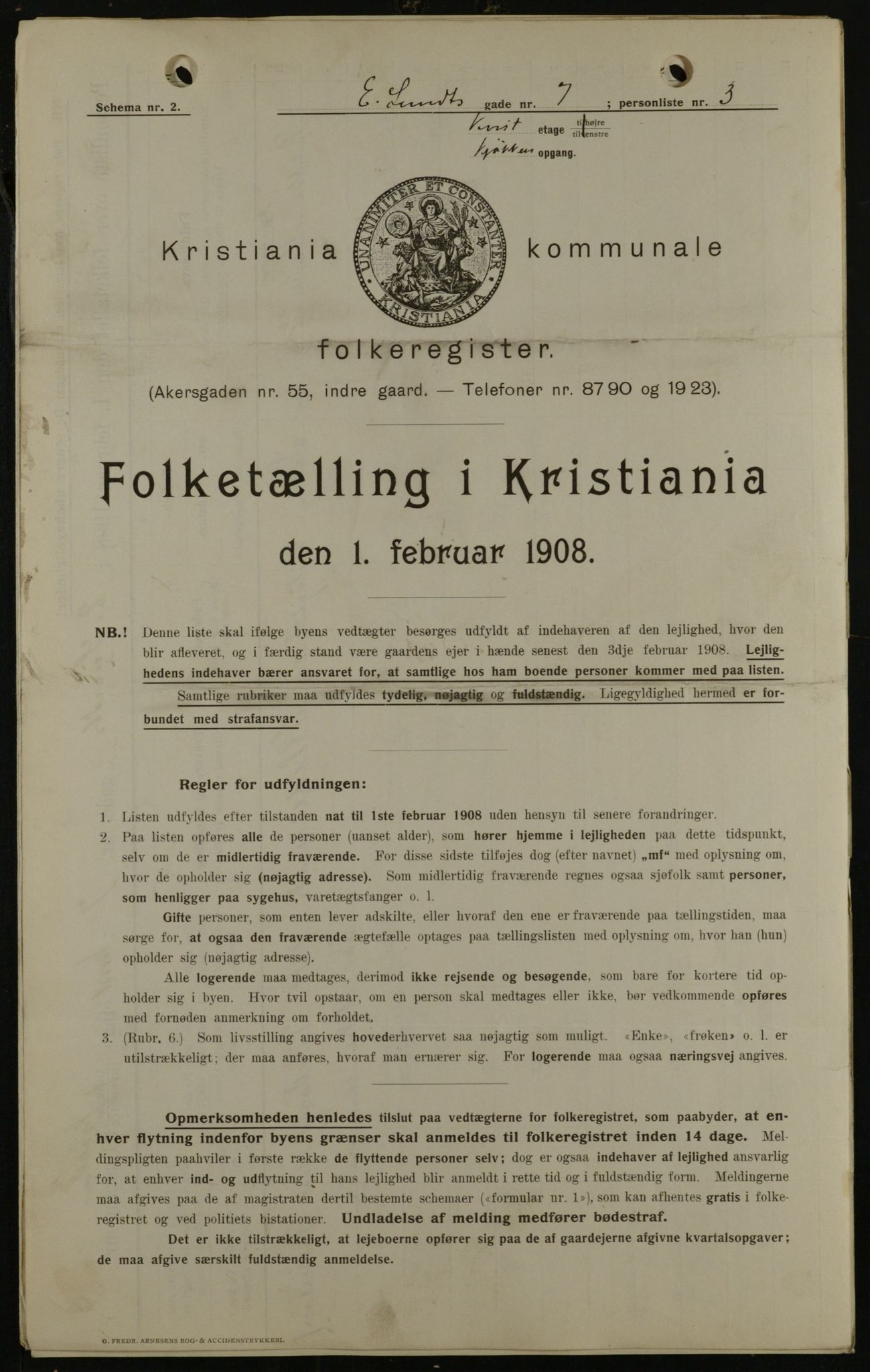 OBA, Municipal Census 1908 for Kristiania, 1908, p. 17369