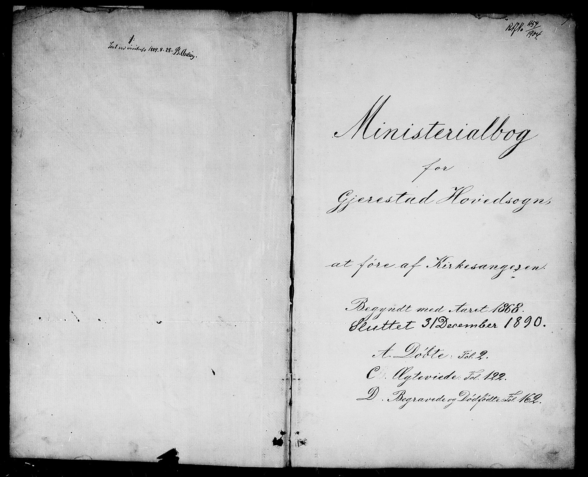 Gjerstad sokneprestkontor, AV/SAK-1111-0014/F/Fb/Fba/L0006: Parish register (copy) no. B 6, 1868-1890