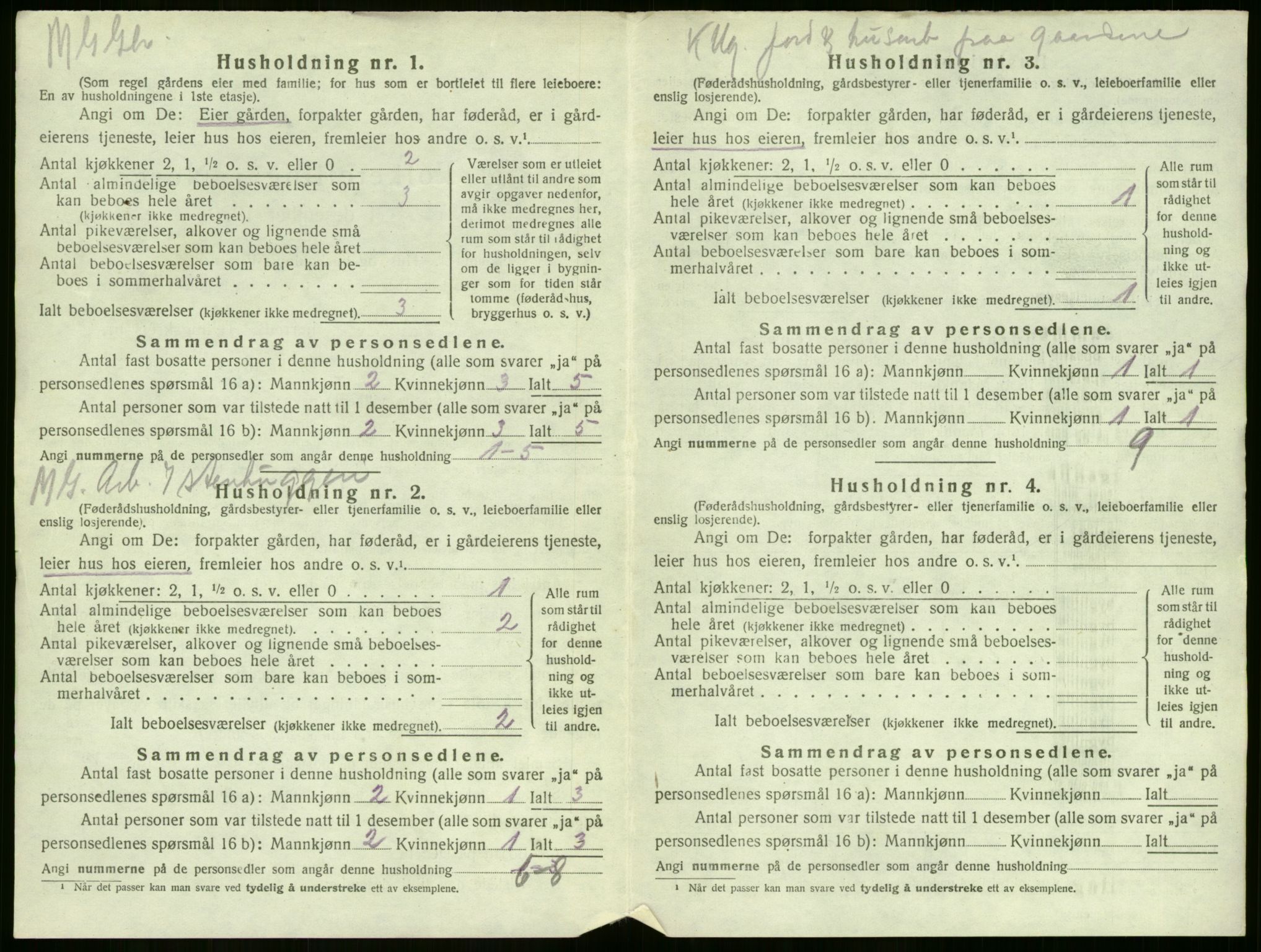 SAKO, 1920 census for Sandeherred, 1920, p. 1460