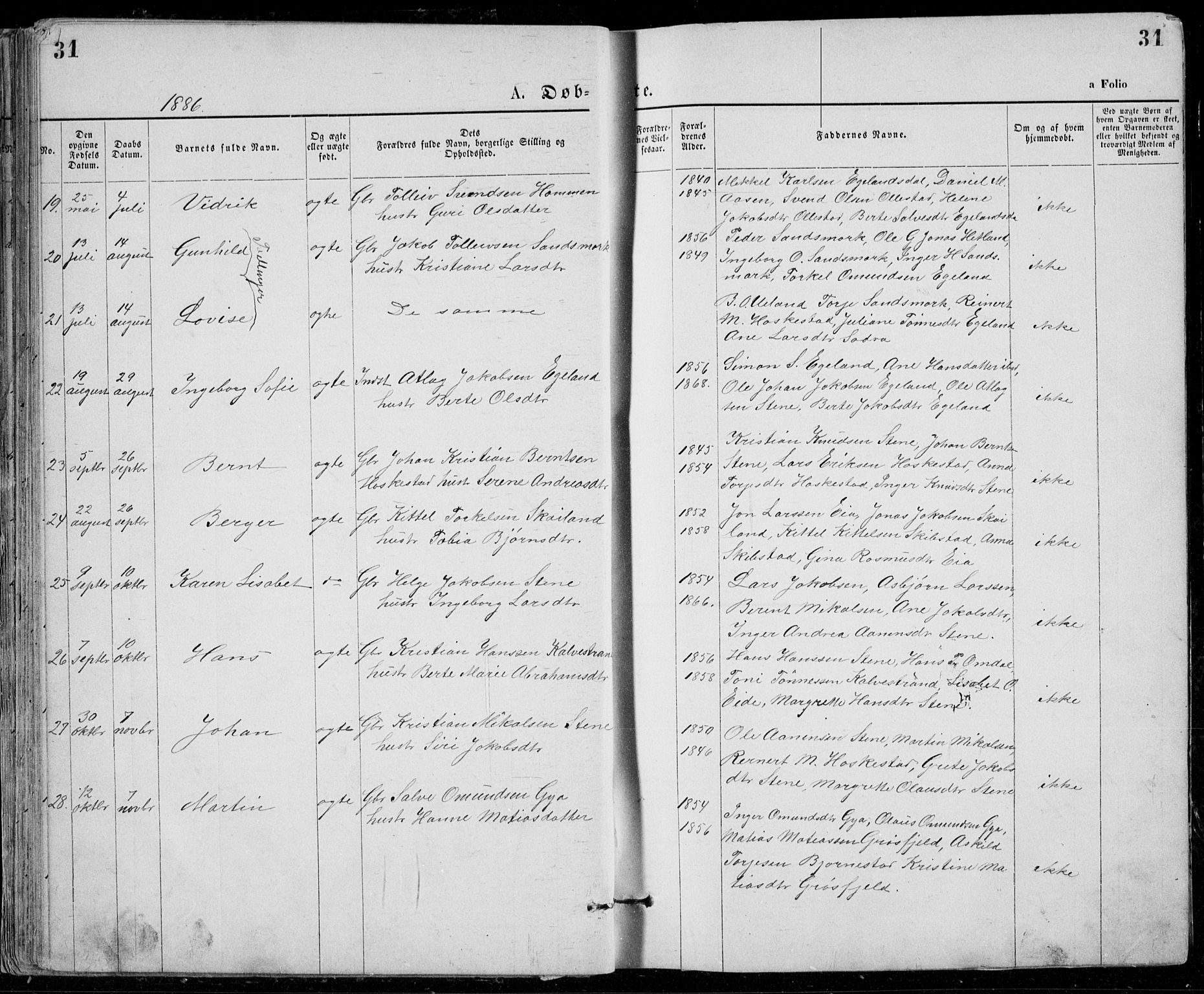 Lund sokneprestkontor, AV/SAST-A-101809/S07/L0005: Parish register (copy) no. B 5, 1875-1889, p. 31