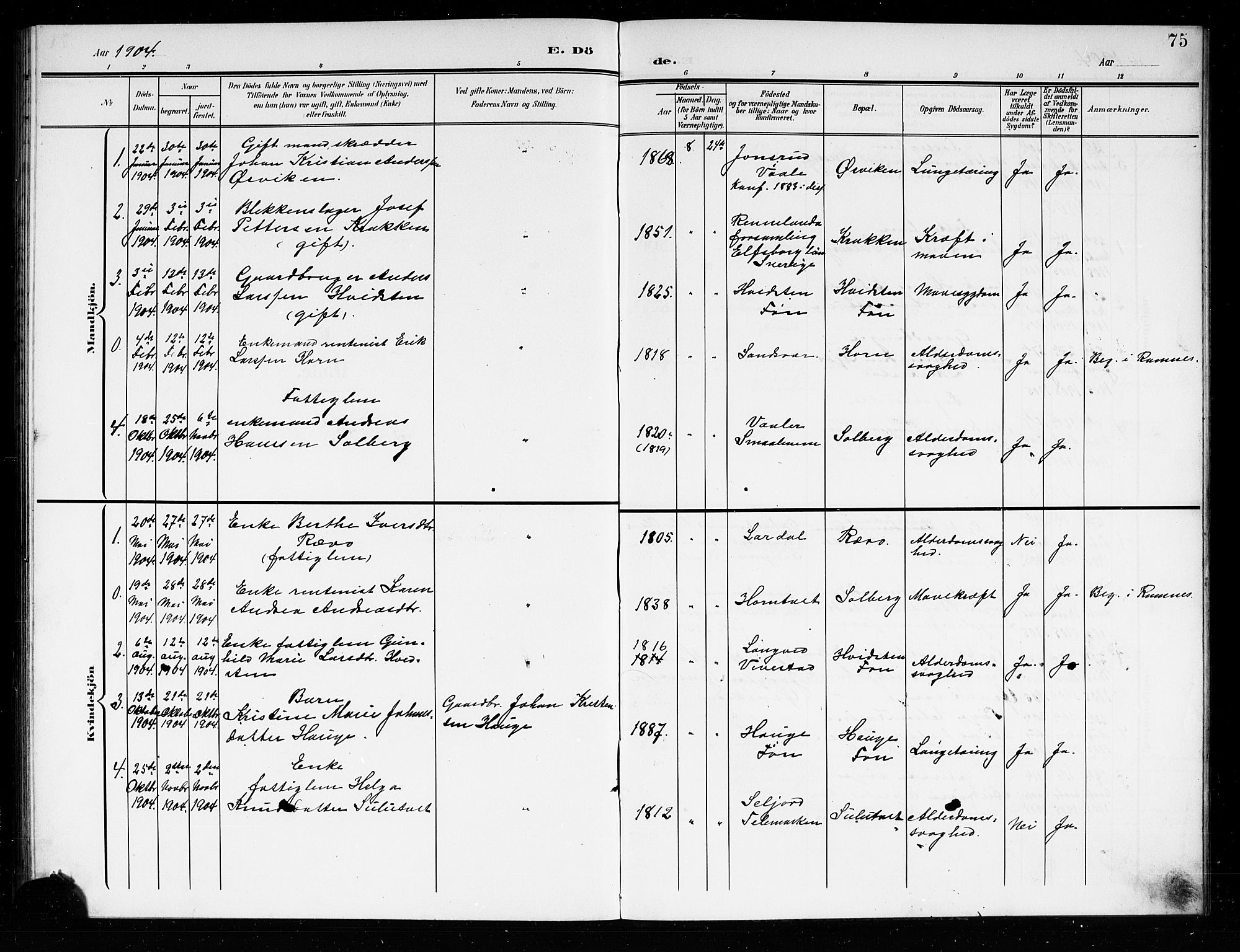 Ramnes kirkebøker, AV/SAKO-A-314/G/Gb/L0002: Parish register (copy) no. II 2, 1904-1923, p. 75