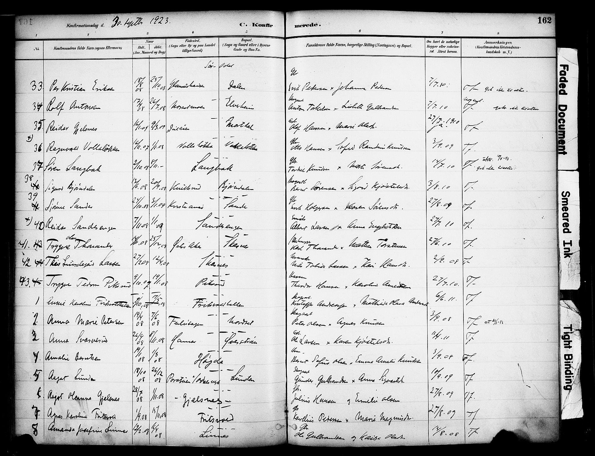 Sør-Odal prestekontor, SAH/PREST-030/H/Ha/Haa/L0007: Parish register (official) no. 7, 1886-1925, p. 162