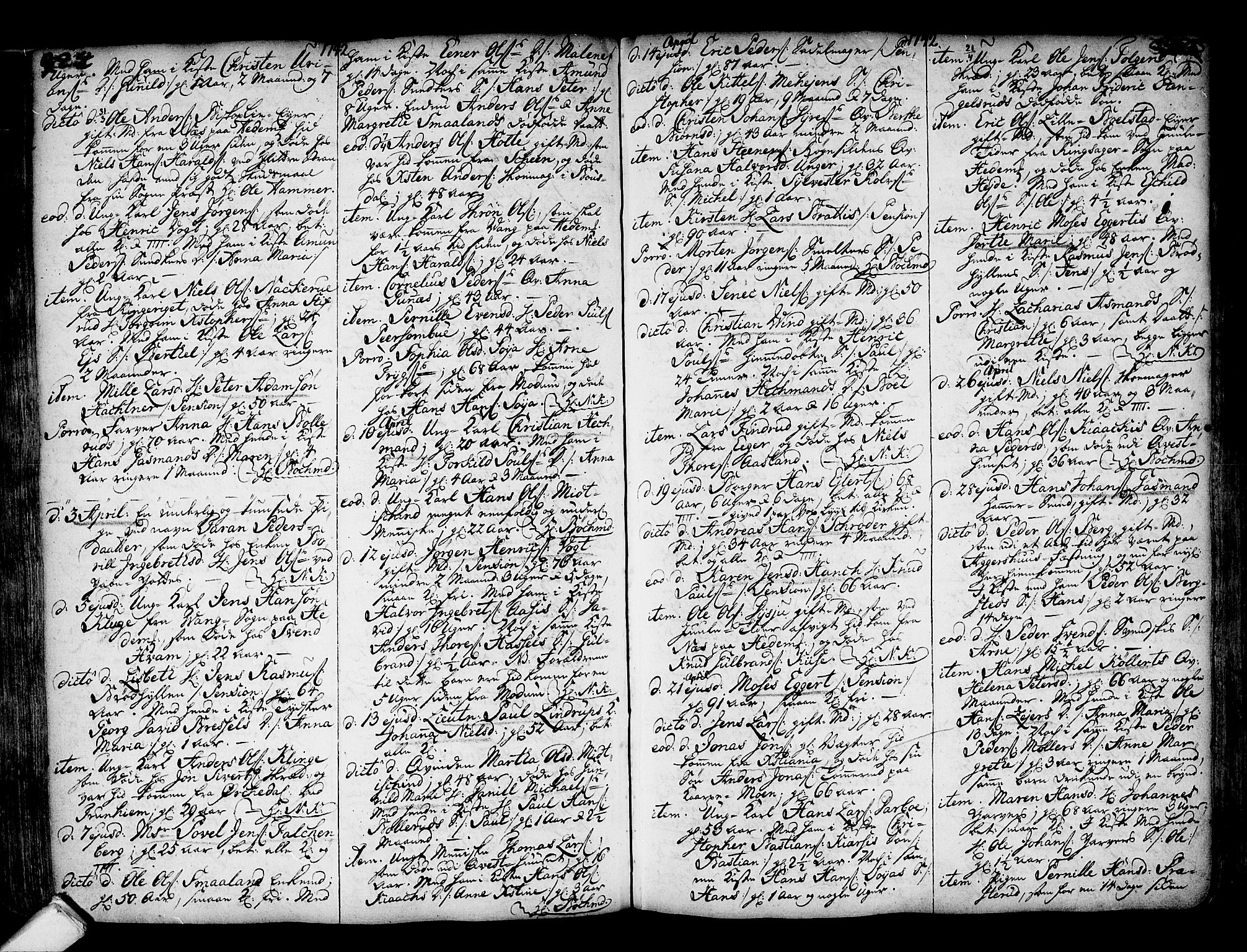 Kongsberg kirkebøker, AV/SAKO-A-22/F/Fa/L0002: Parish register (official) no. I 2, 1721-1743, p. 324-325