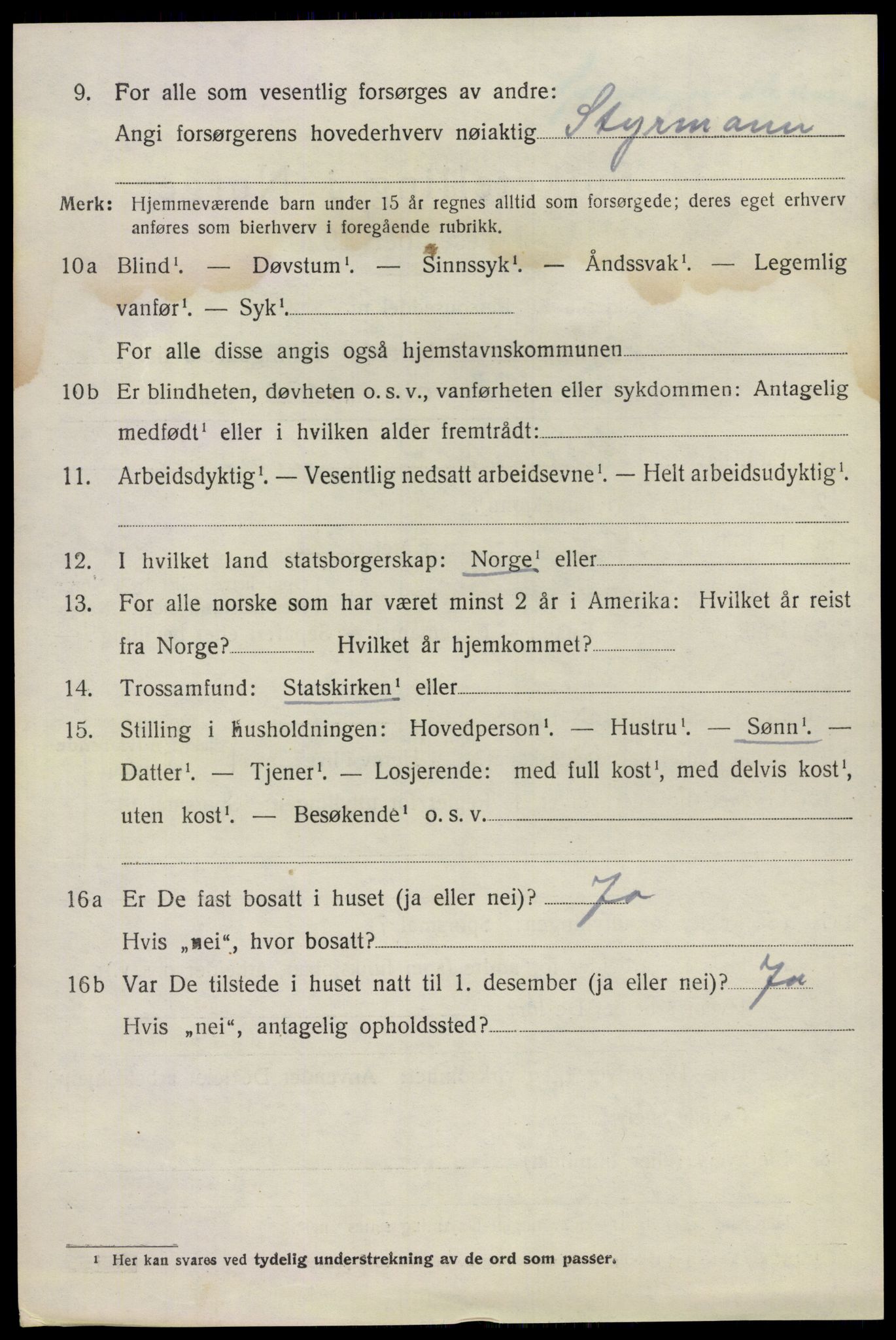 SAKO, 1920 census for Sandeherred, 1920, p. 7485