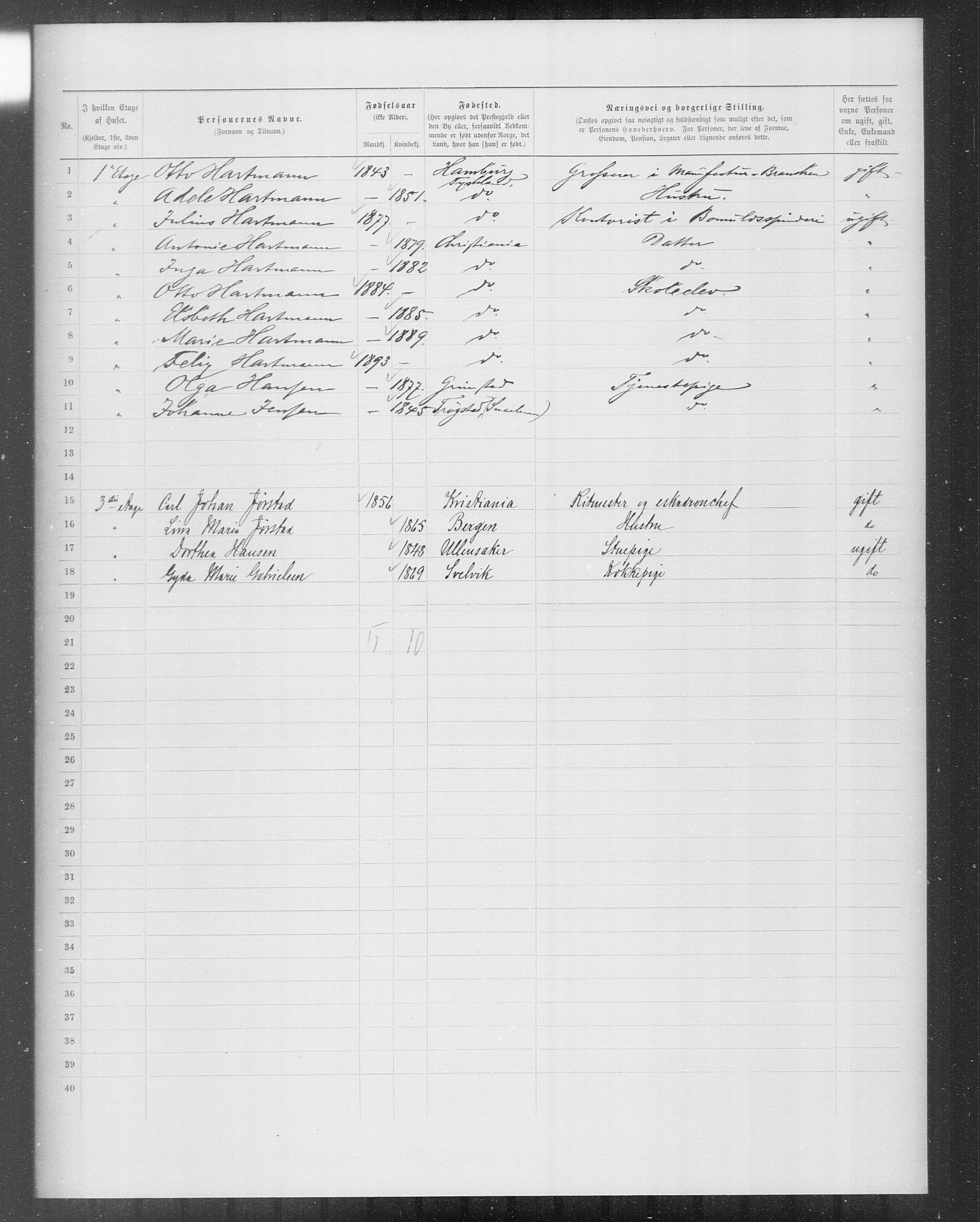 OBA, Municipal Census 1899 for Kristiania, 1899, p. 9762