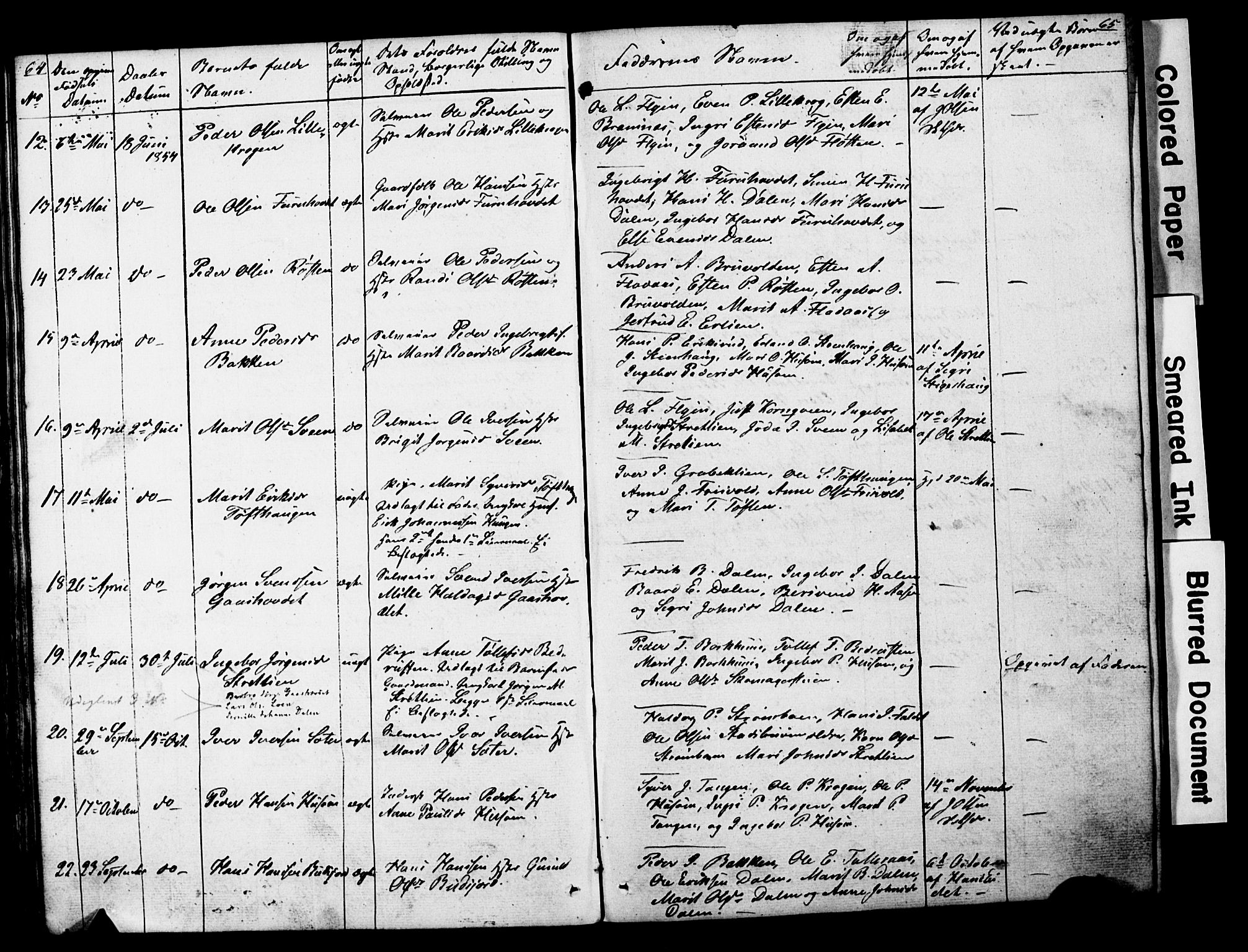 Lesja prestekontor, SAH/PREST-068/H/Ha/Hab/L0014: Parish register (copy) no. 14, 1842-1856, p. 64-65