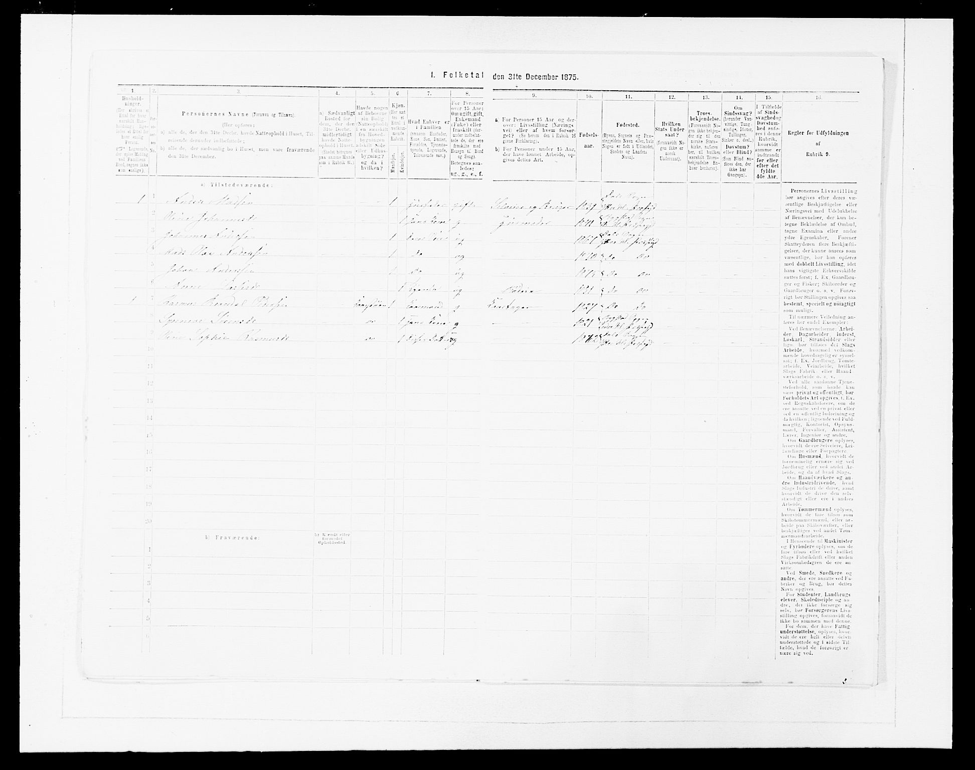 SAB, 1875 census for 1429P Ytre Holmedal, 1875, p. 555