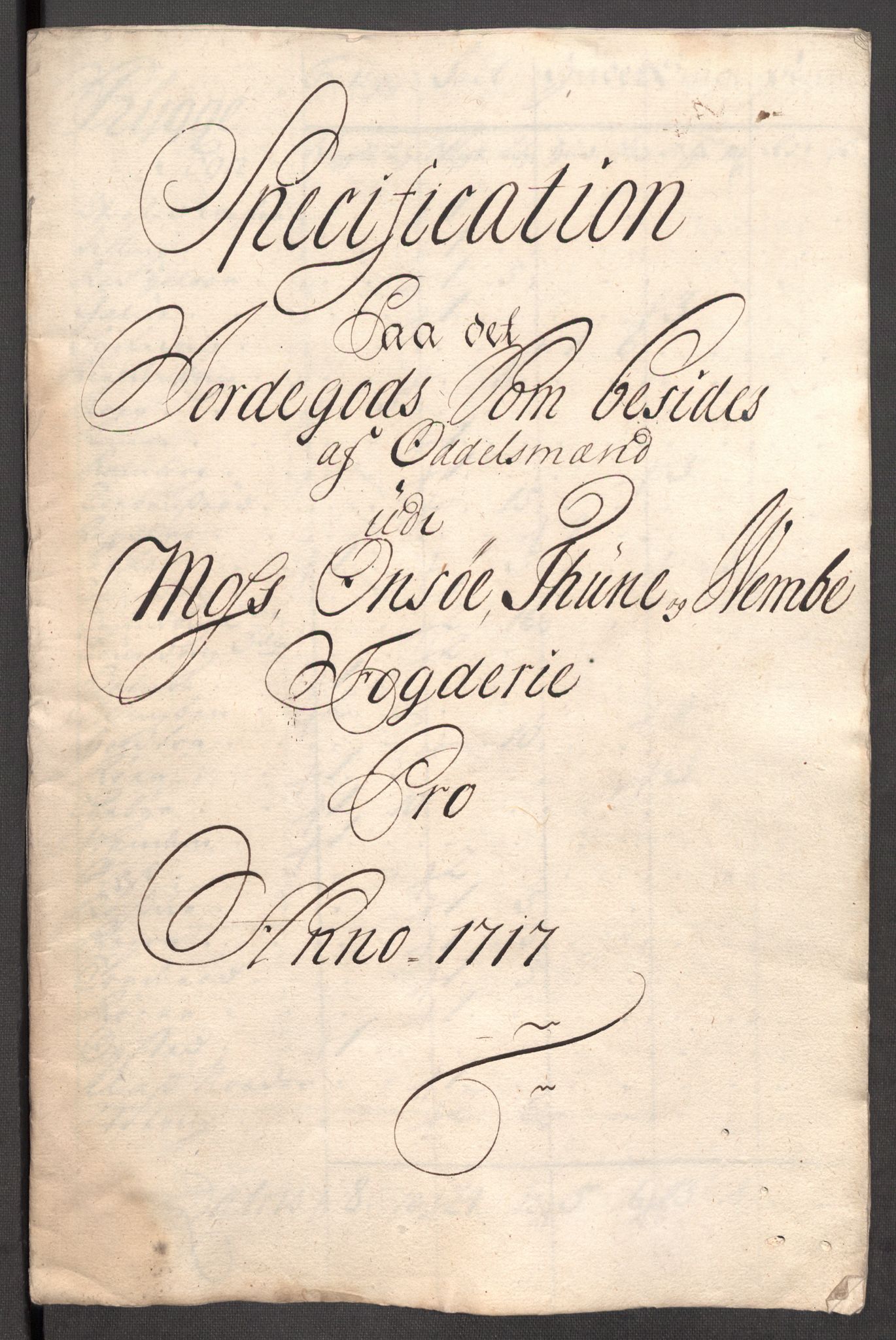 Rentekammeret inntil 1814, Reviderte regnskaper, Fogderegnskap, RA/EA-4092/R04/L0141: Fogderegnskap Moss, Onsøy, Tune, Veme og Åbygge, 1717, p. 184