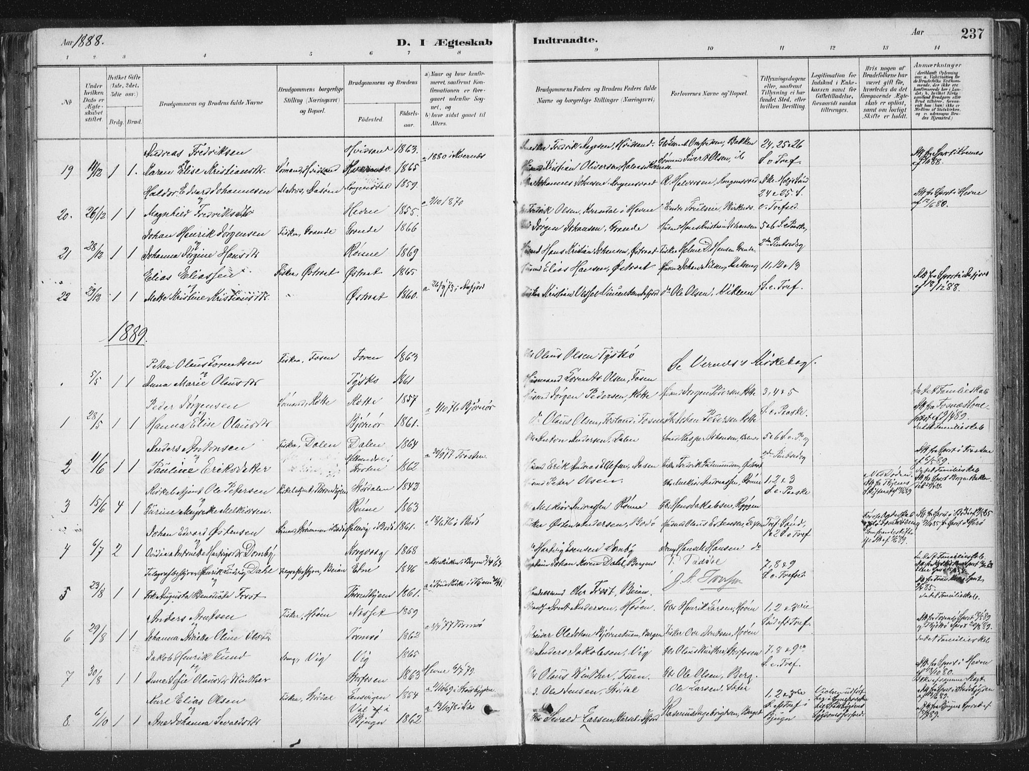 Ministerialprotokoller, klokkerbøker og fødselsregistre - Sør-Trøndelag, AV/SAT-A-1456/659/L0739: Parish register (official) no. 659A09, 1879-1893, p. 237