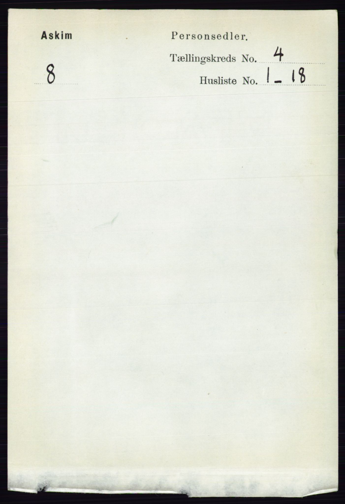 RA, 1891 census for 0124 Askim, 1891, p. 485