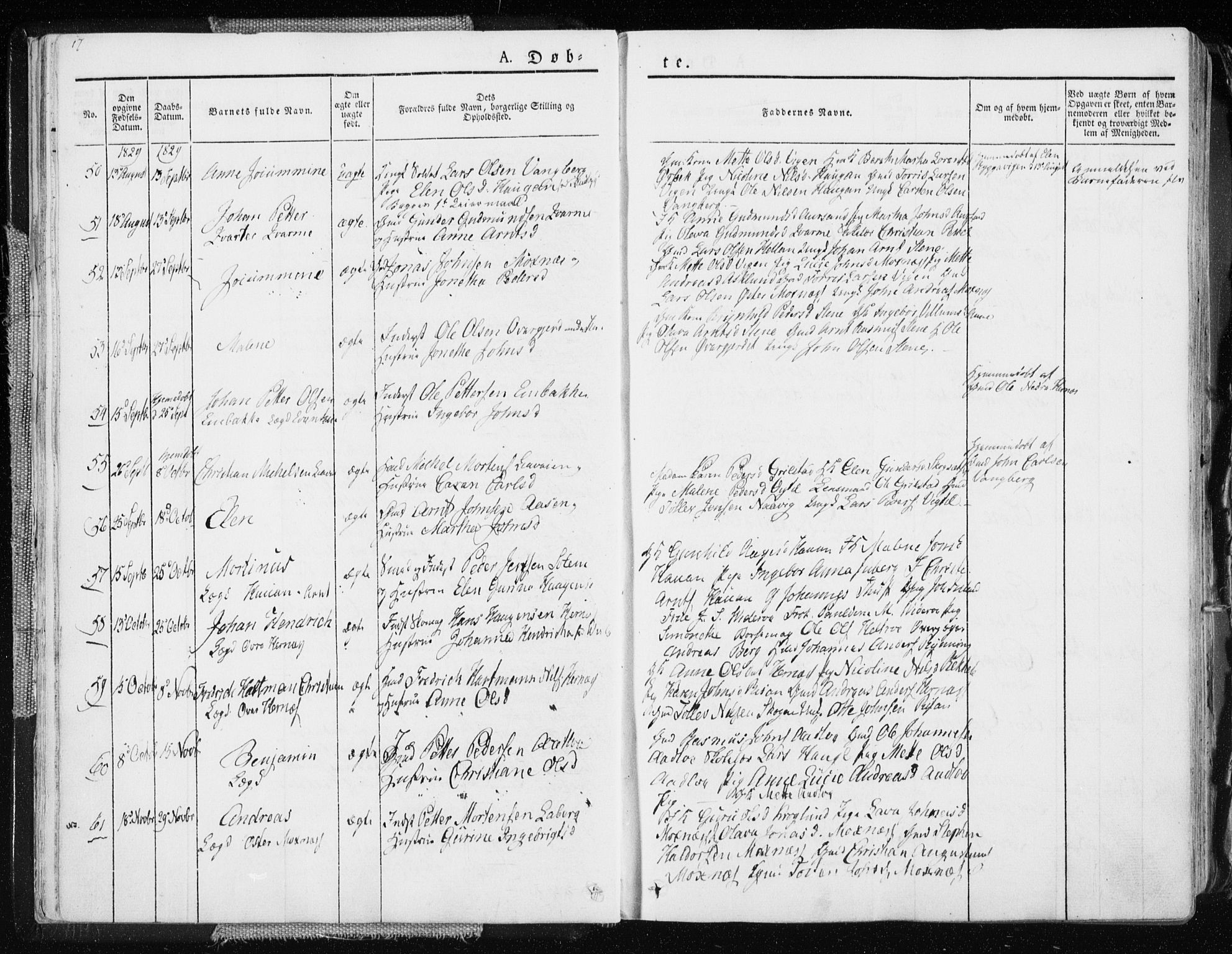 Ministerialprotokoller, klokkerbøker og fødselsregistre - Nord-Trøndelag, SAT/A-1458/713/L0114: Parish register (official) no. 713A05, 1827-1839, p. 17