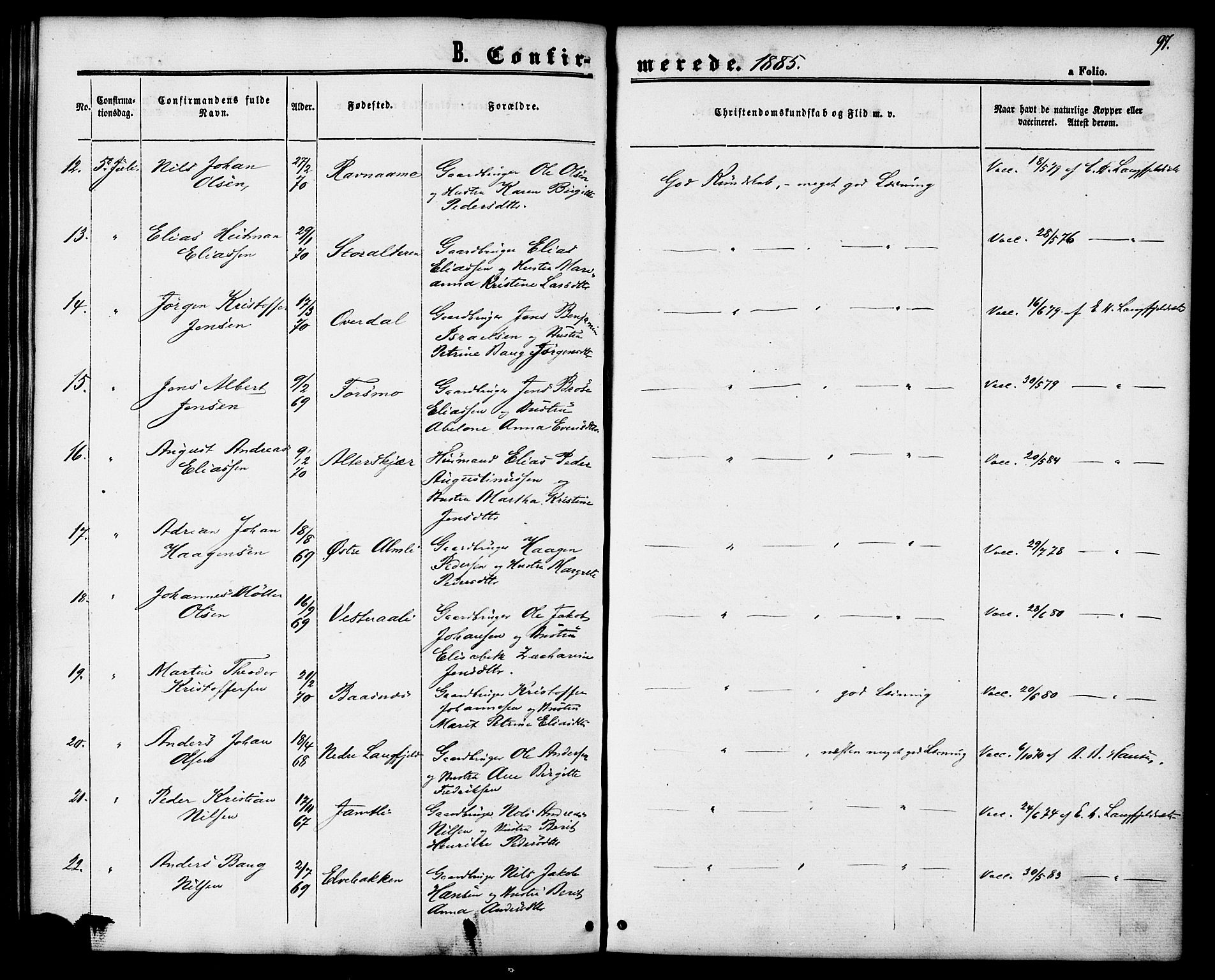 Ministerialprotokoller, klokkerbøker og fødselsregistre - Nordland, SAT/A-1459/827/L0394: Parish register (official) no. 827A06, 1865-1886, p. 97