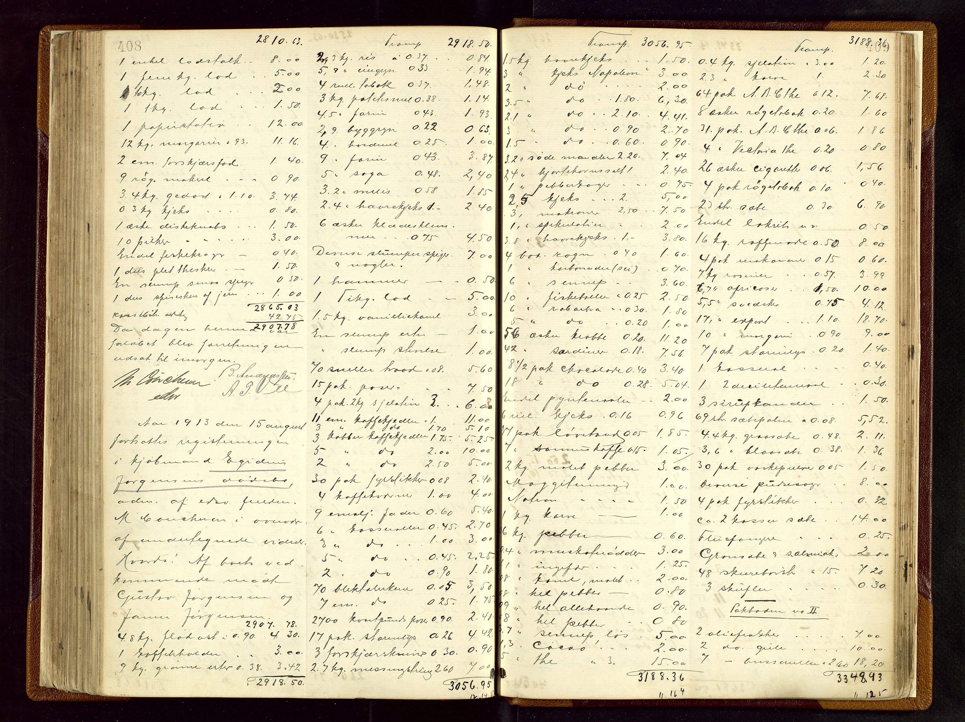 Haugesund tingrett, AV/SAST-A-101415/01/IV/IVB/L0003: Skifteregistreringsprotokoll, med register, 1898-1914, p. 408-409