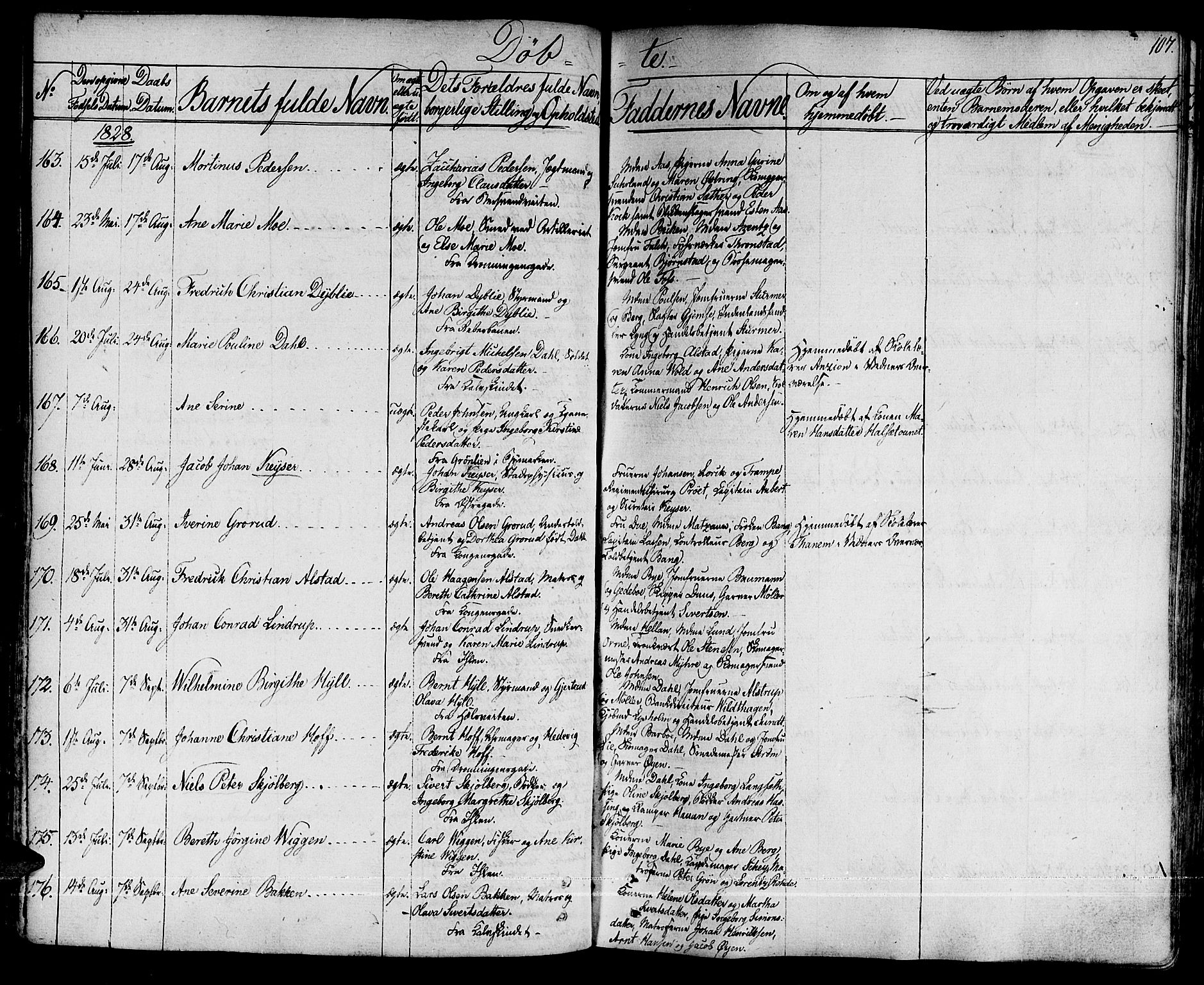 Ministerialprotokoller, klokkerbøker og fødselsregistre - Sør-Trøndelag, SAT/A-1456/601/L0045: Parish register (official) no. 601A13, 1821-1831, p. 107