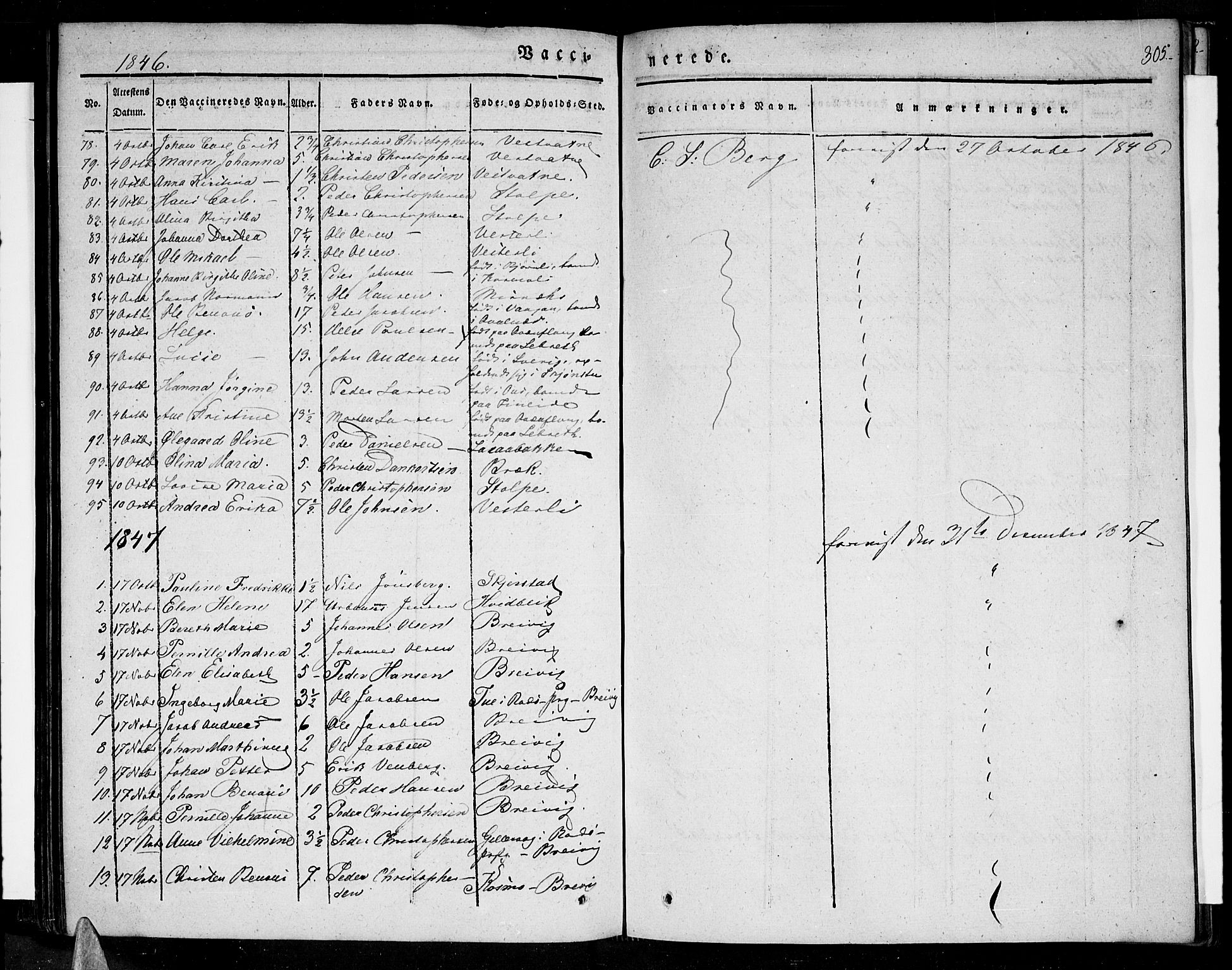 Ministerialprotokoller, klokkerbøker og fødselsregistre - Nordland, AV/SAT-A-1459/852/L0737: Parish register (official) no. 852A07, 1833-1849, p. 305