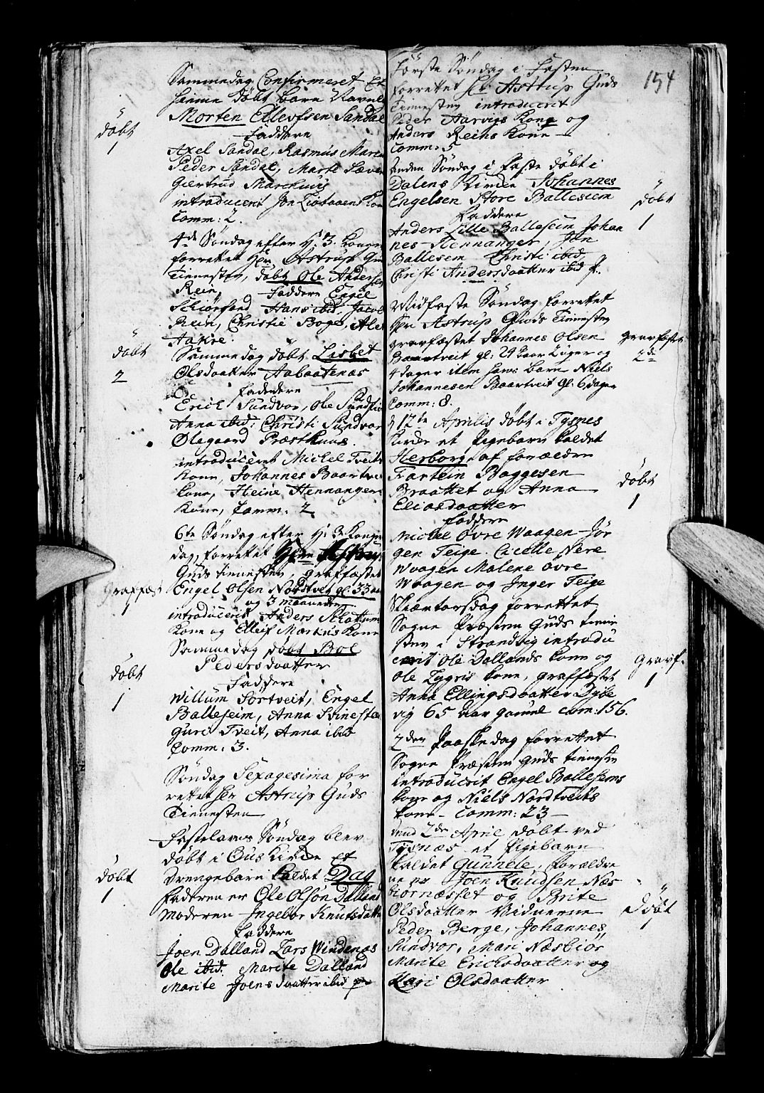 Os sokneprestembete, AV/SAB-A-99929: Parish register (official) no. A 5, 1669-1760, p. 154