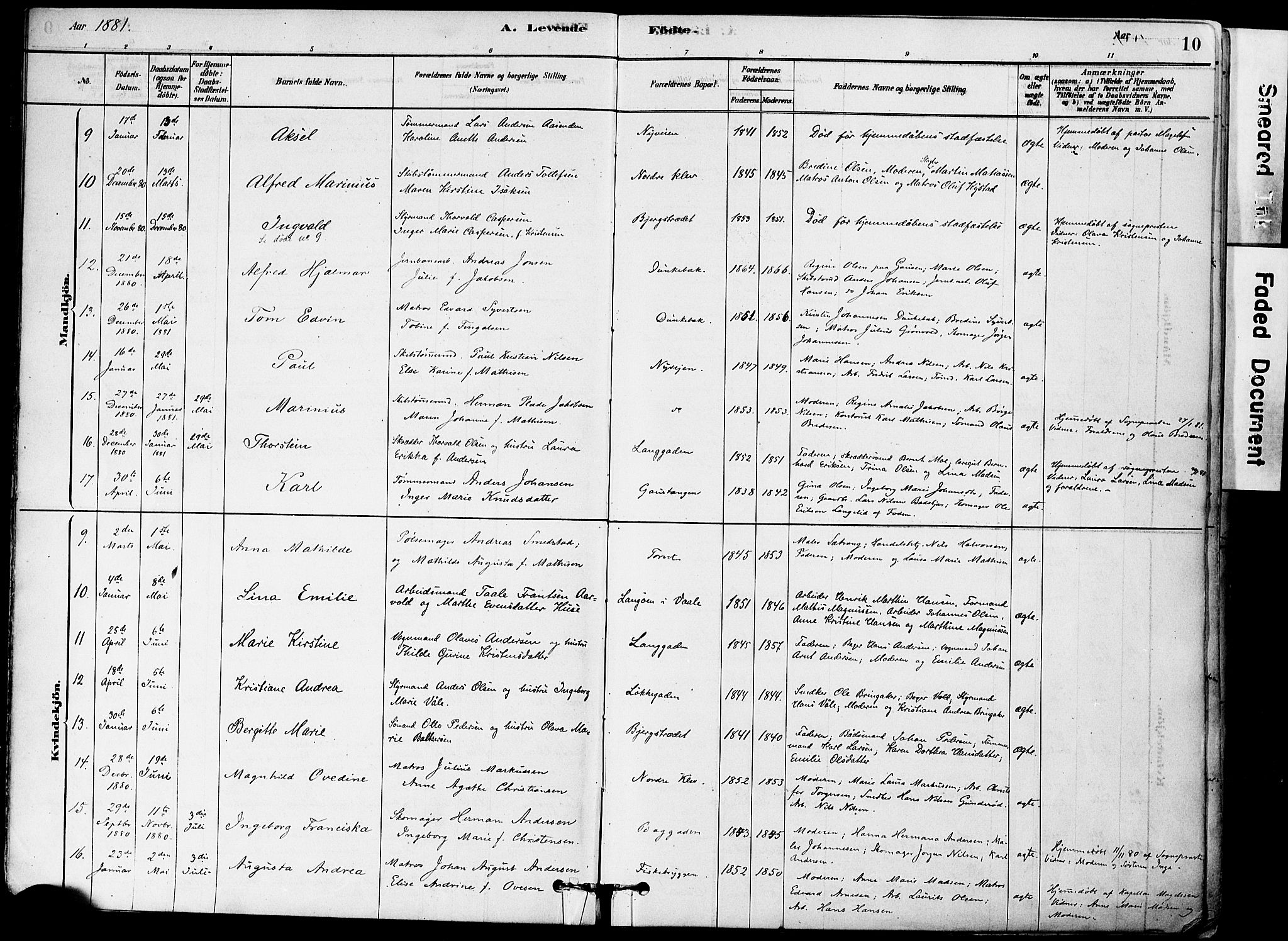 Holmestrand kirkebøker, SAKO/A-346/F/Fa/L0004: Parish register (official) no. 4, 1880-1901, p. 10