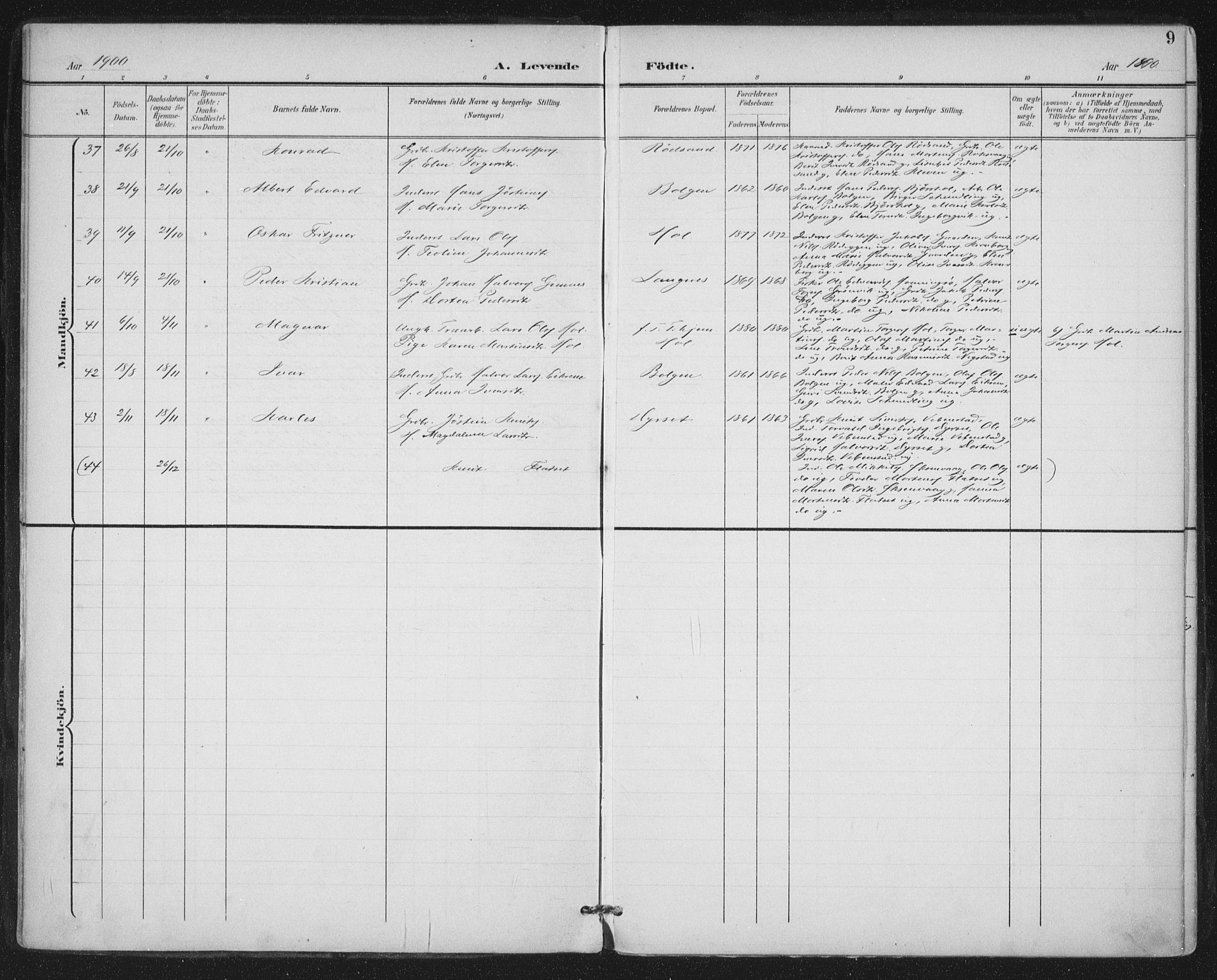 Ministerialprotokoller, klokkerbøker og fødselsregistre - Møre og Romsdal, AV/SAT-A-1454/569/L0820: Parish register (official) no. 569A06, 1900-1911, p. 9