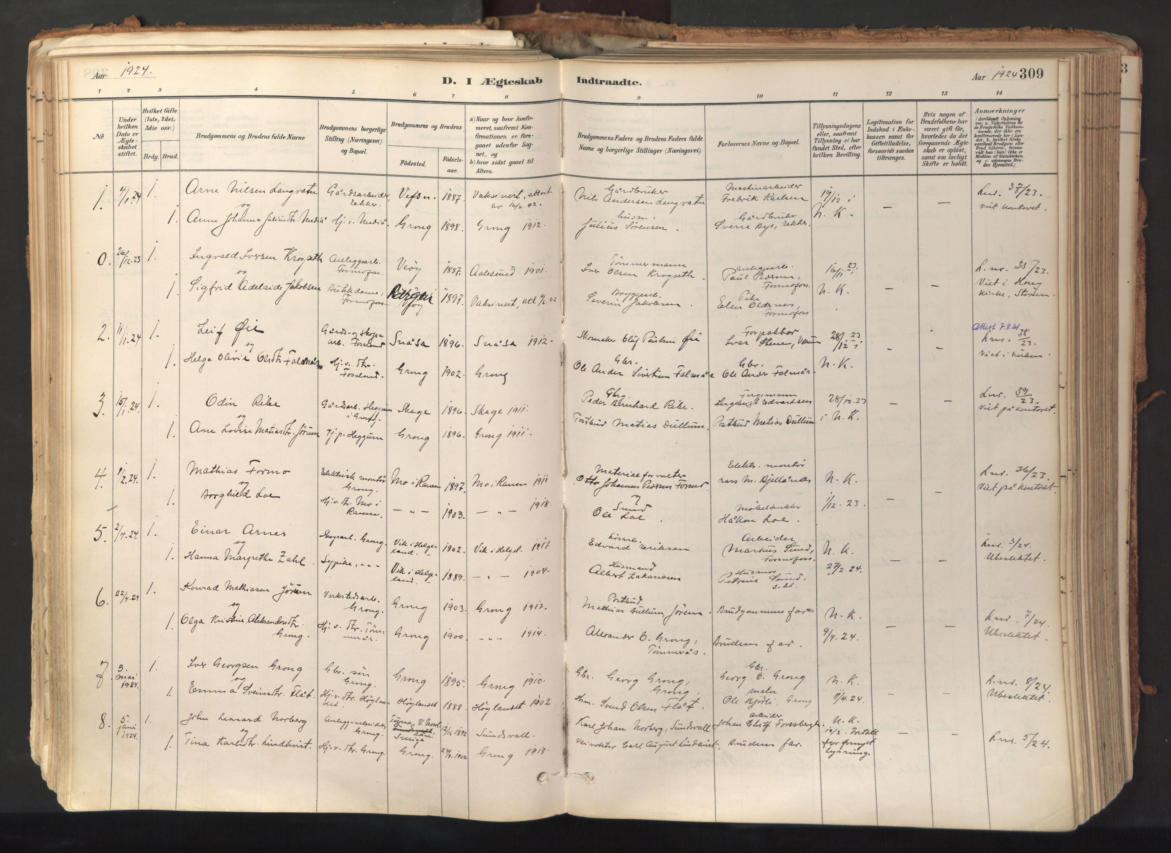 Ministerialprotokoller, klokkerbøker og fødselsregistre - Nord-Trøndelag, SAT/A-1458/758/L0519: Parish register (official) no. 758A04, 1880-1926, p. 309