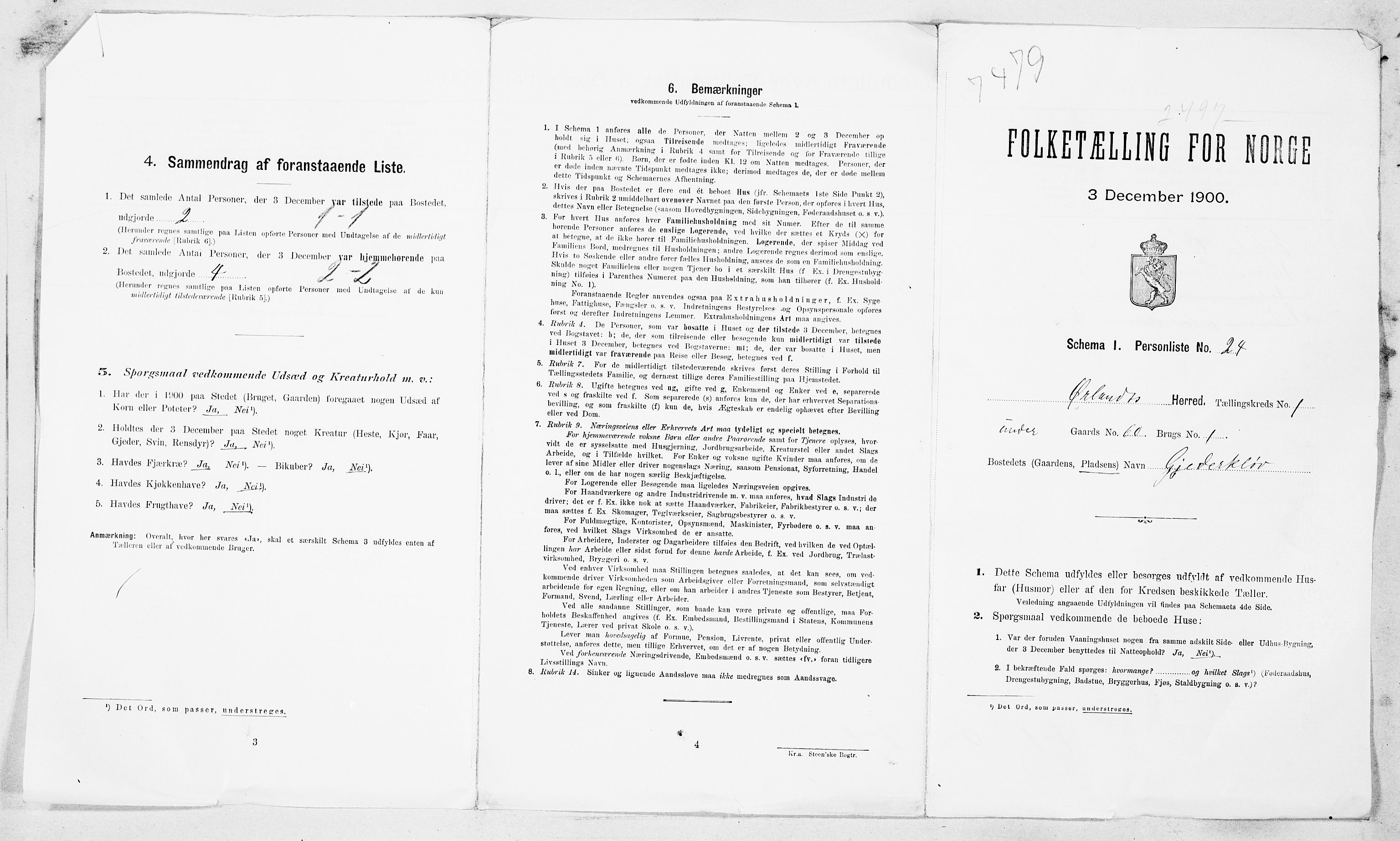 SAT, 1900 census for Ørland, 1900, p. 30