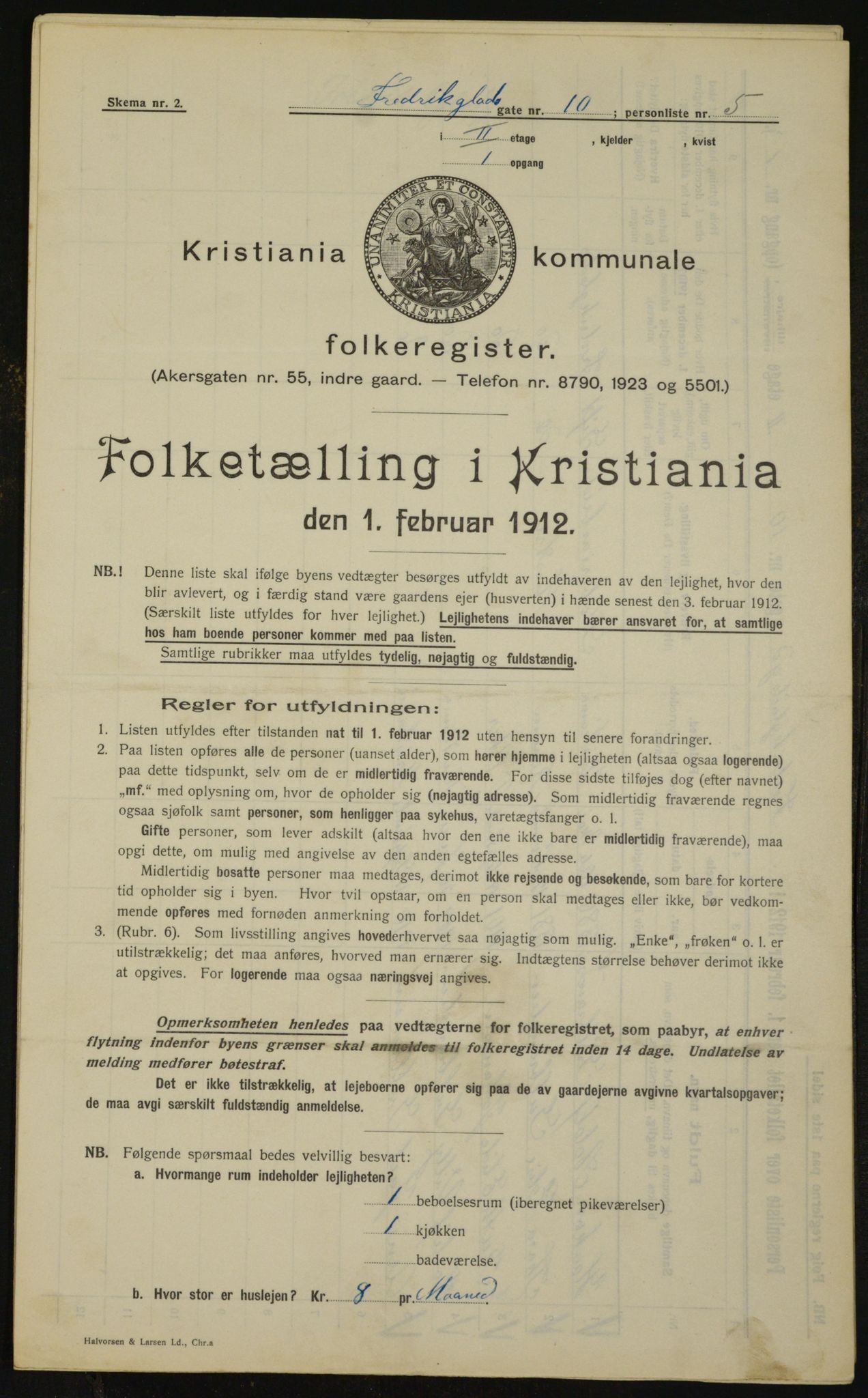 OBA, Municipal Census 1912 for Kristiania, 1912, p. 26562