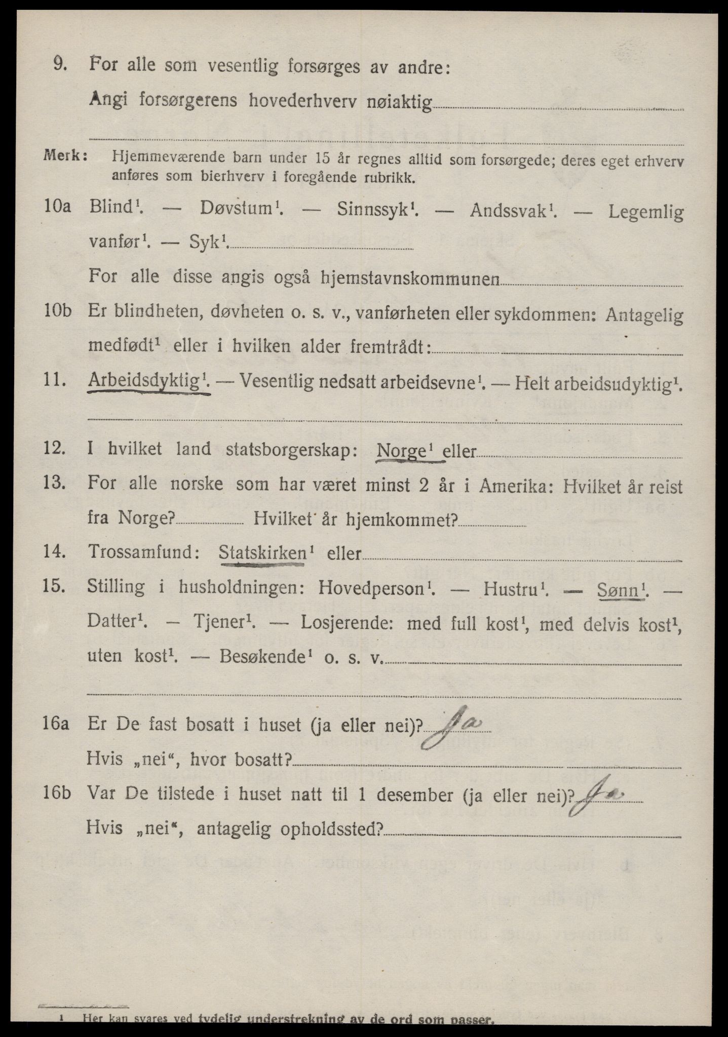 SAT, 1920 census for Tustna, 1920, p. 958